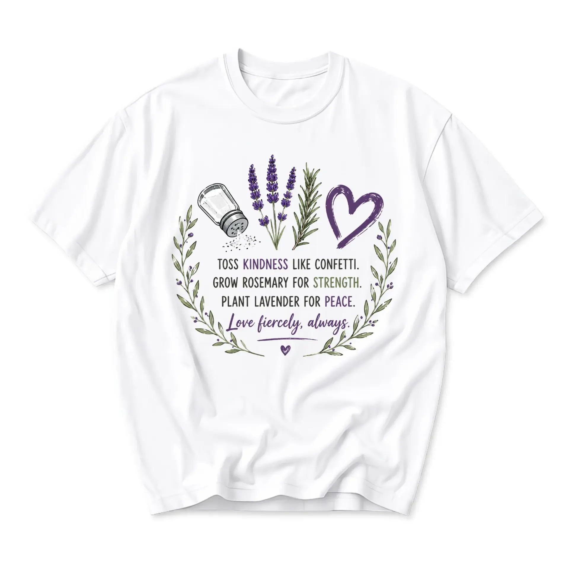 Graphic Tee Unisex Crew Neck T-Shirt Toss Kindness Like Confetti Botanical Art Inspiration Inspirational Floral Top