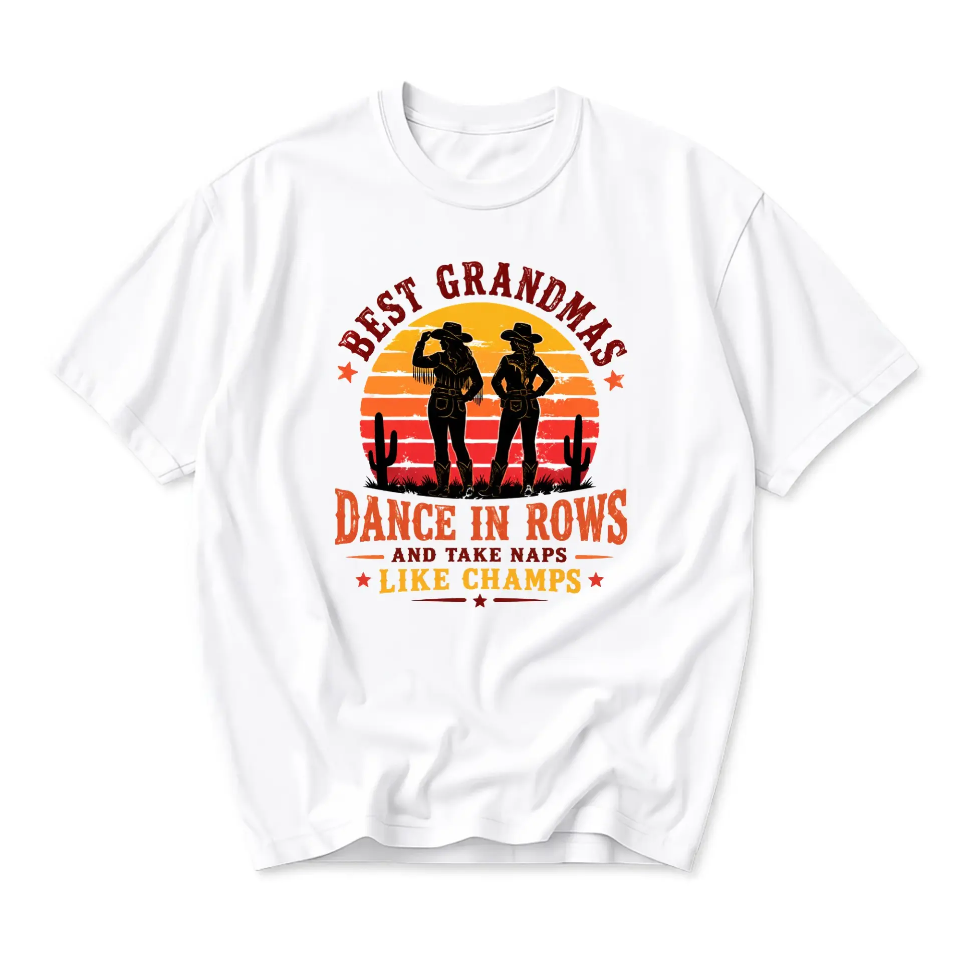 Funny Shirt Best Grandmas Dance in Rows Graphic Tee Western Cowboy Themed