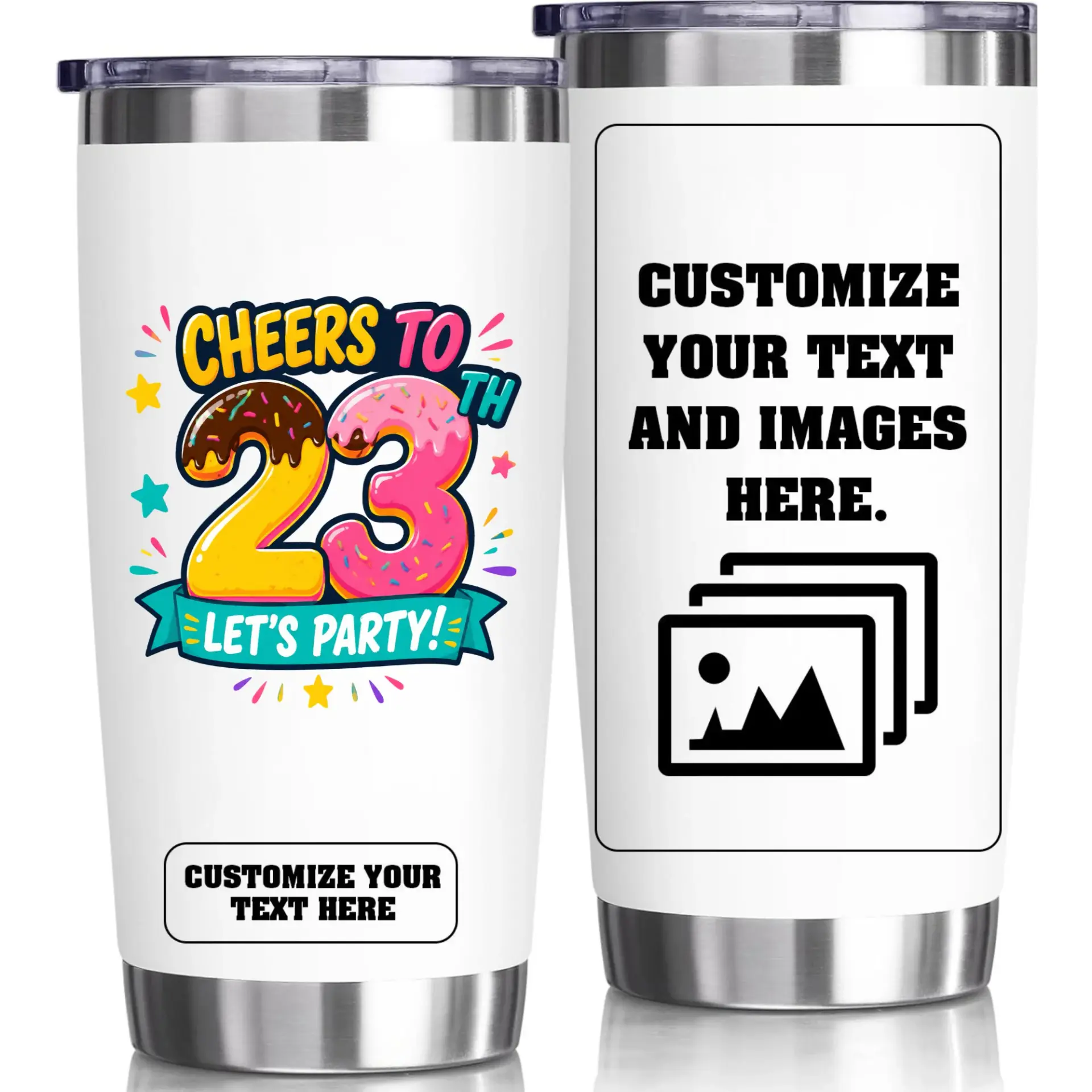 Risk: the Product Image Displays Placeholder Text Indicating a Customizable Design Template, Which Is Not Suitable for a Finalized Product Listing.