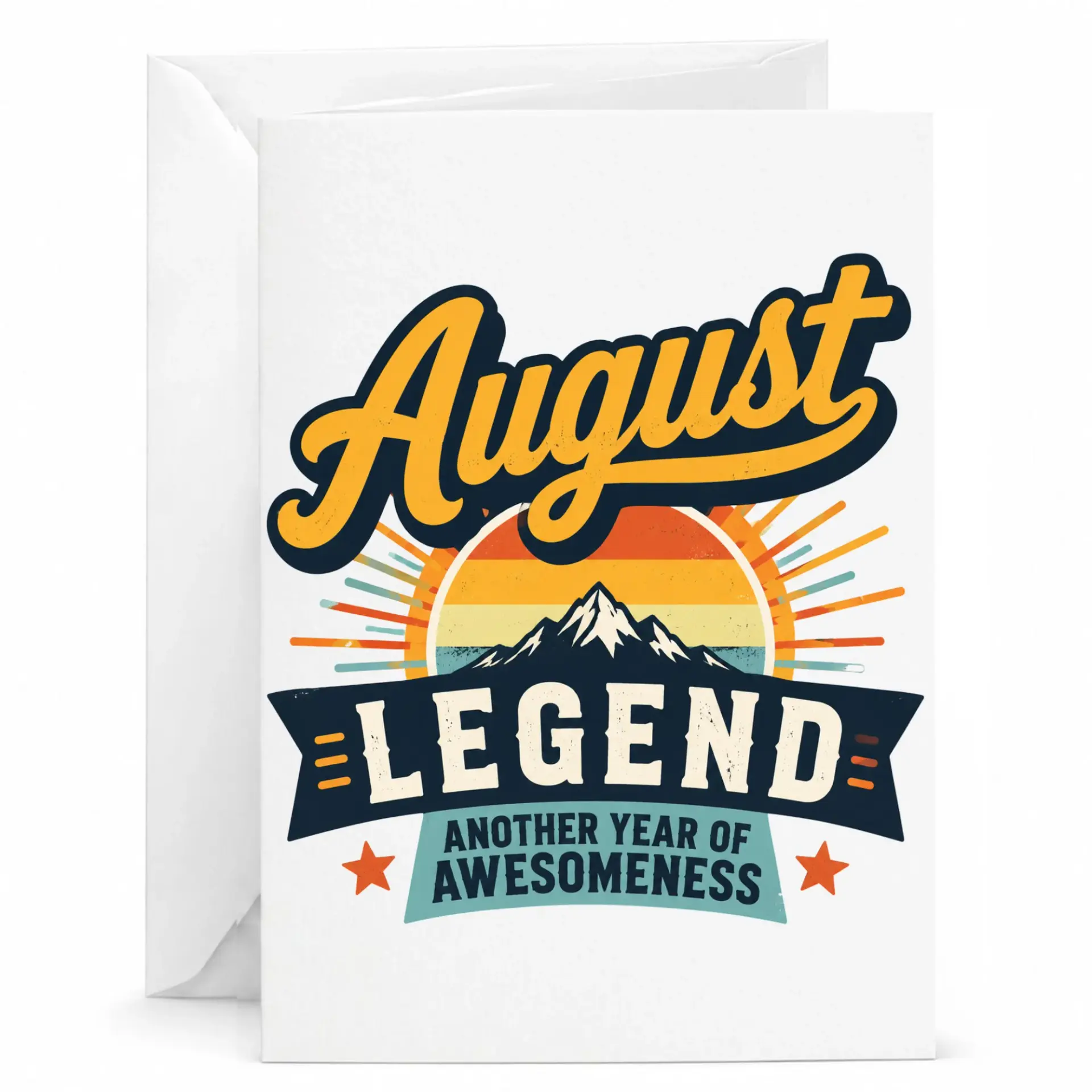 Birthday Card August Legend Another Year of Awesomeness Greeting Card with Matching Envelope for Milestone Celebration