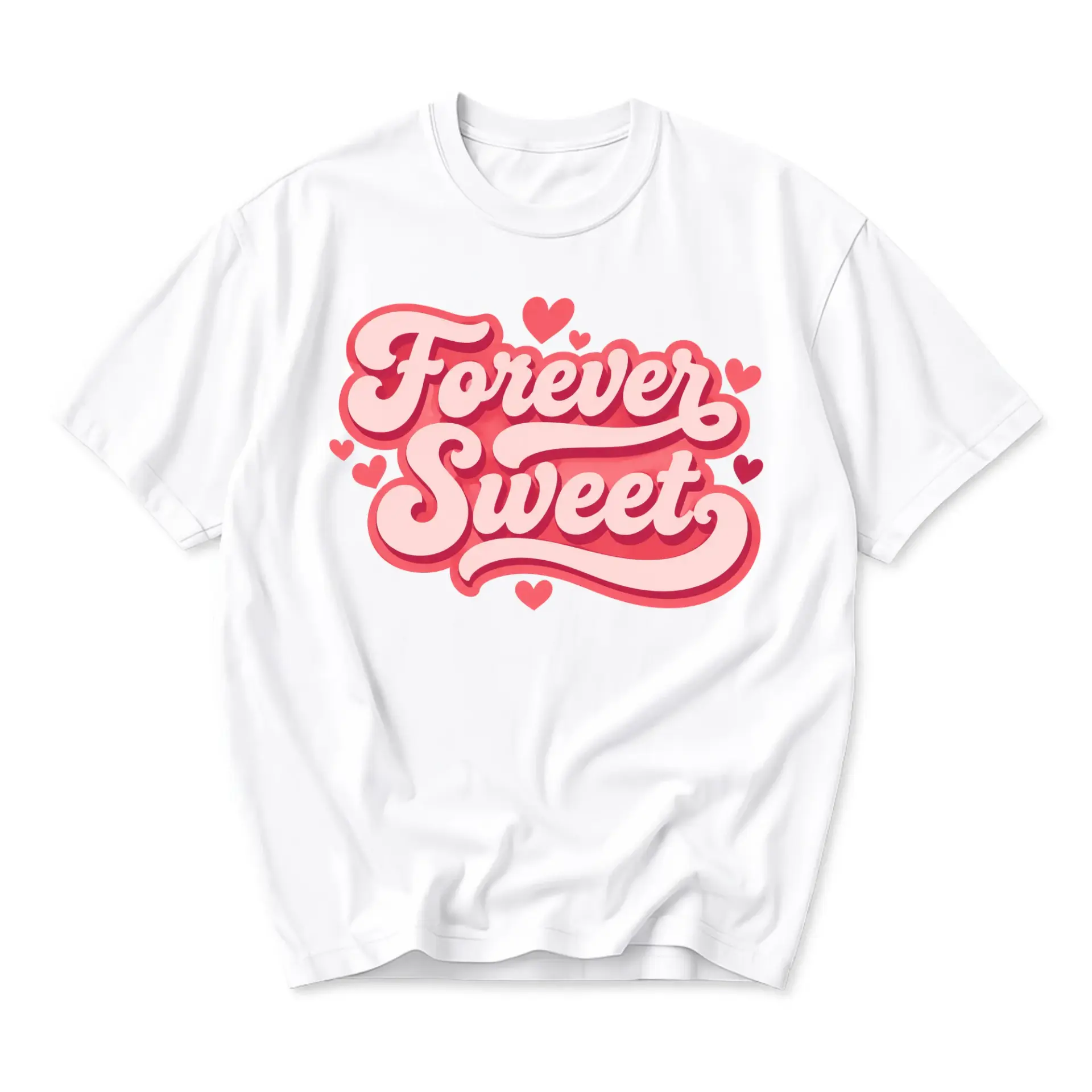 Graphic Tee Forever Sweet Retro Style Shirt Unisex Crew Neck Short Sleeve Casual Cotton Blend Apparel for Everyday Wear