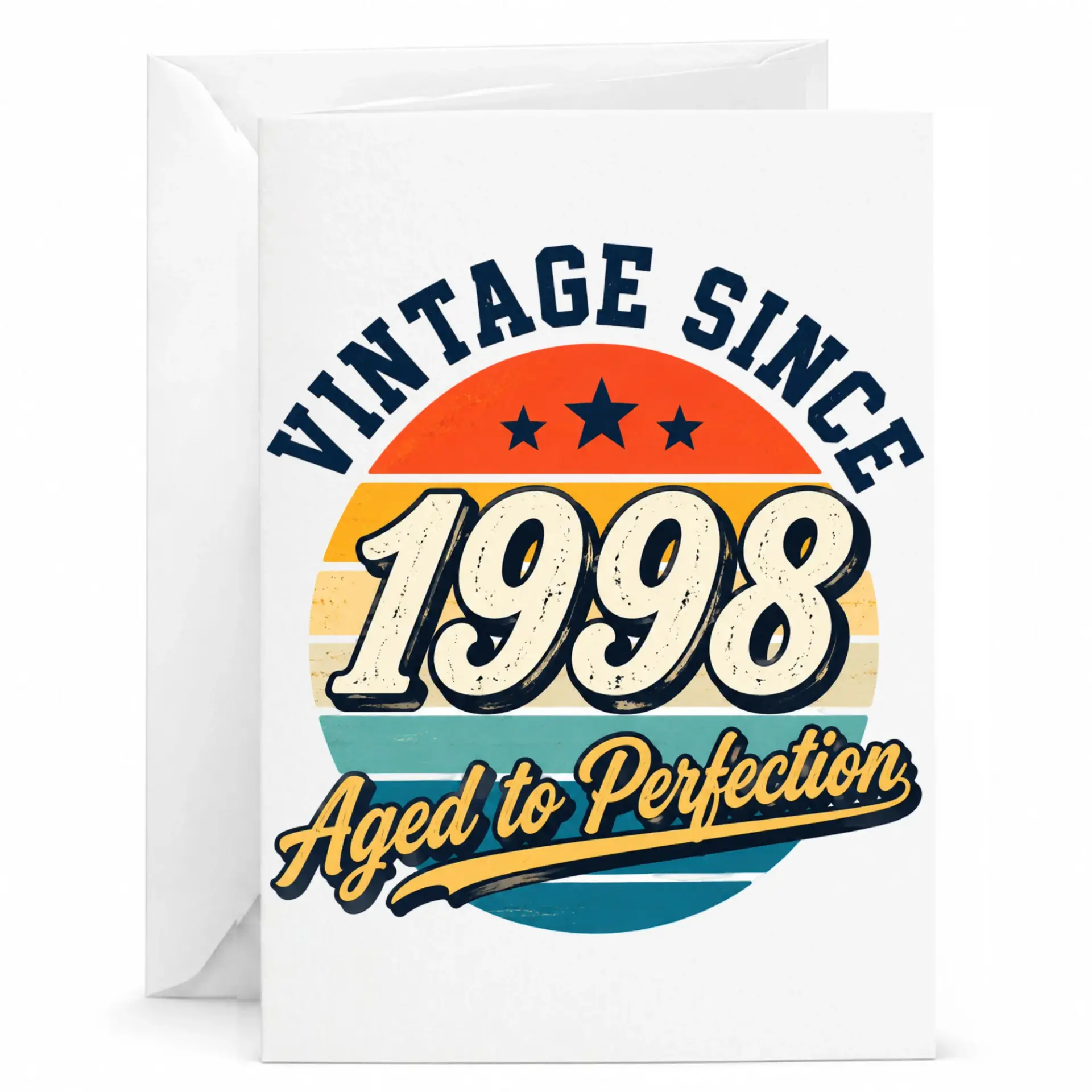 Birthday Card Vintage Since 1998 Aged to Perfection Retro Style Greeting Card for Milestone Celebration