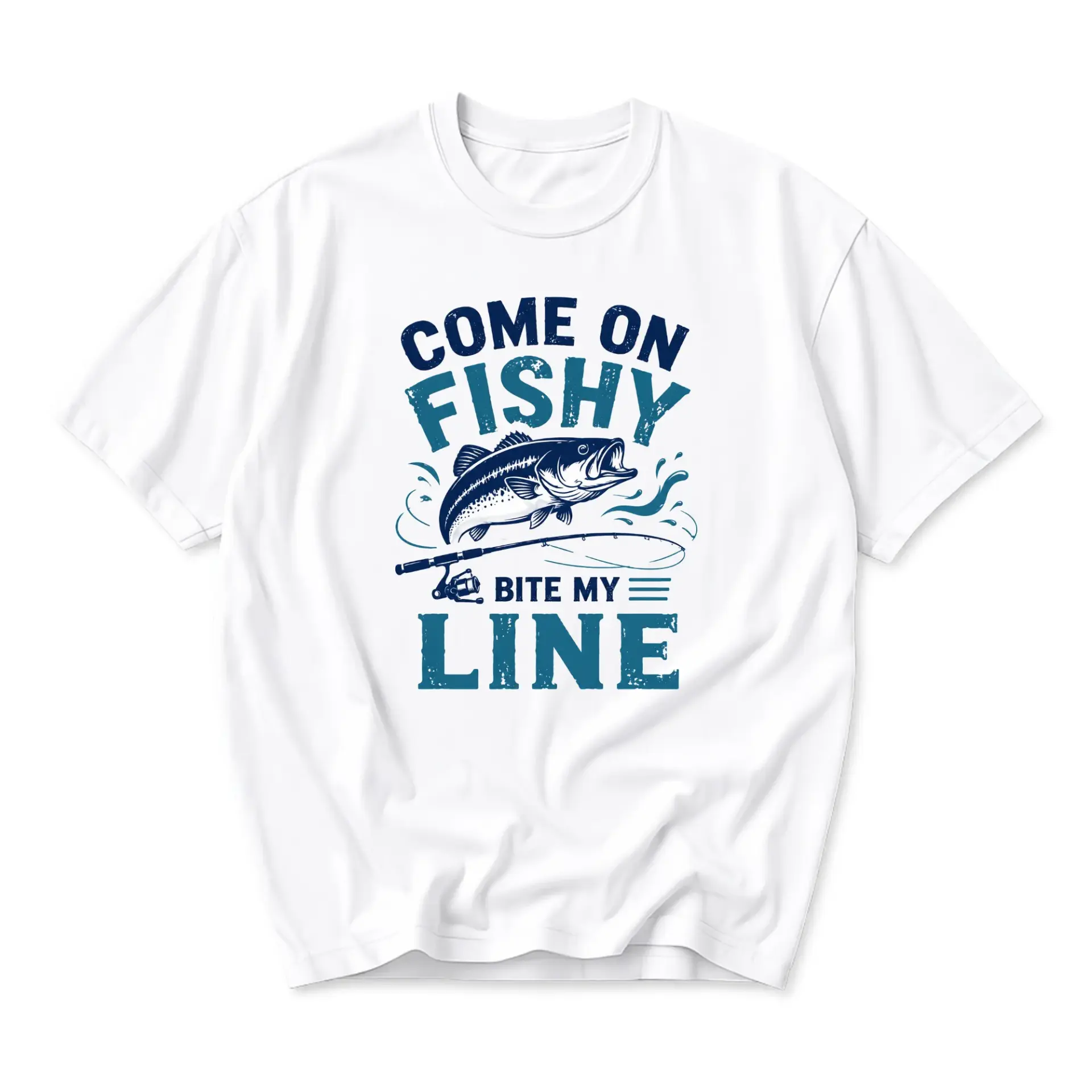 Graphic Tee Fishy Bite My Line Unisex Cotton Shirt Fishing Enthusiast