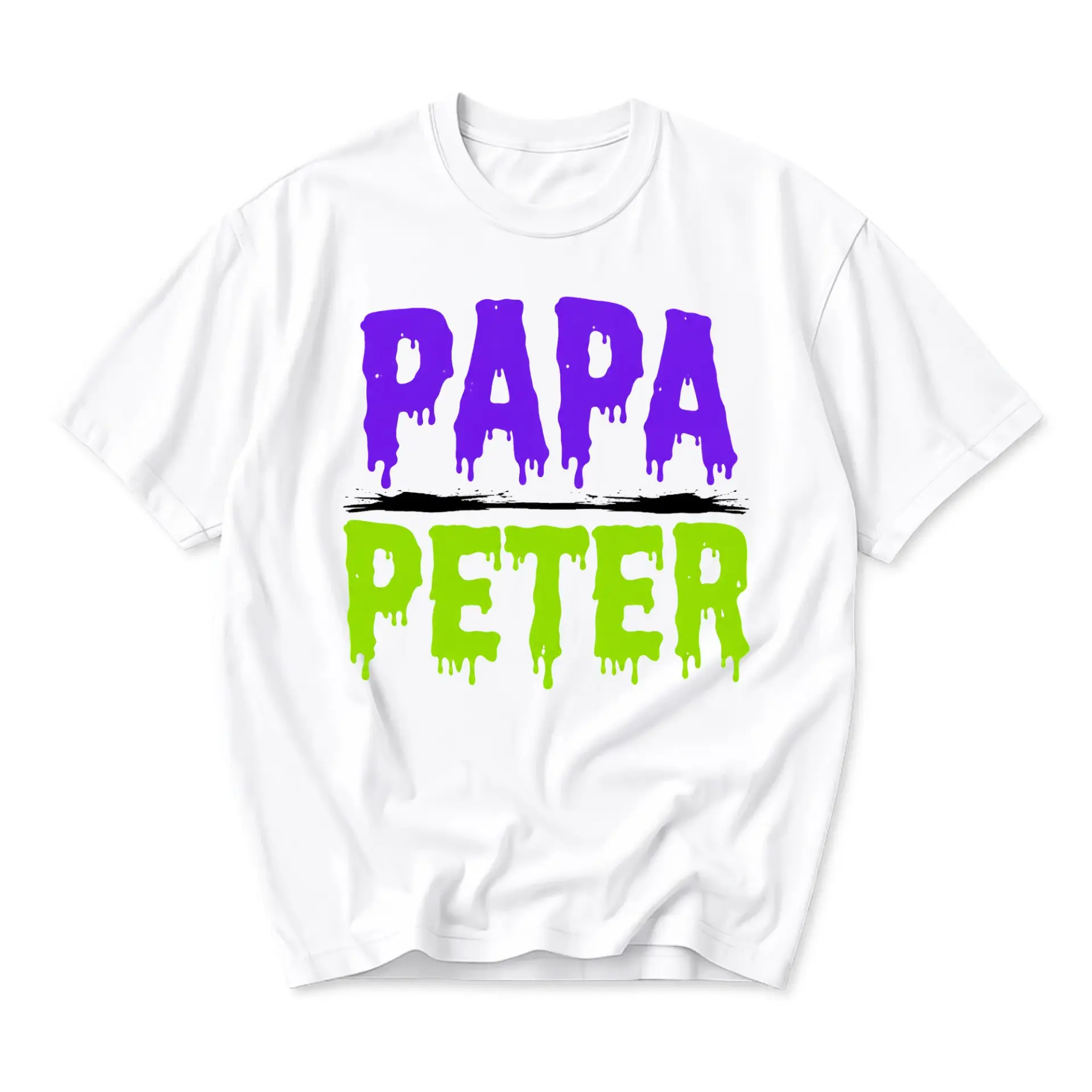 Graphic Tee Unisex Papa Peter Drip Font Style T-Shirt Casual Crew Neck Comfortable Cotton Blend Everyday Apparel