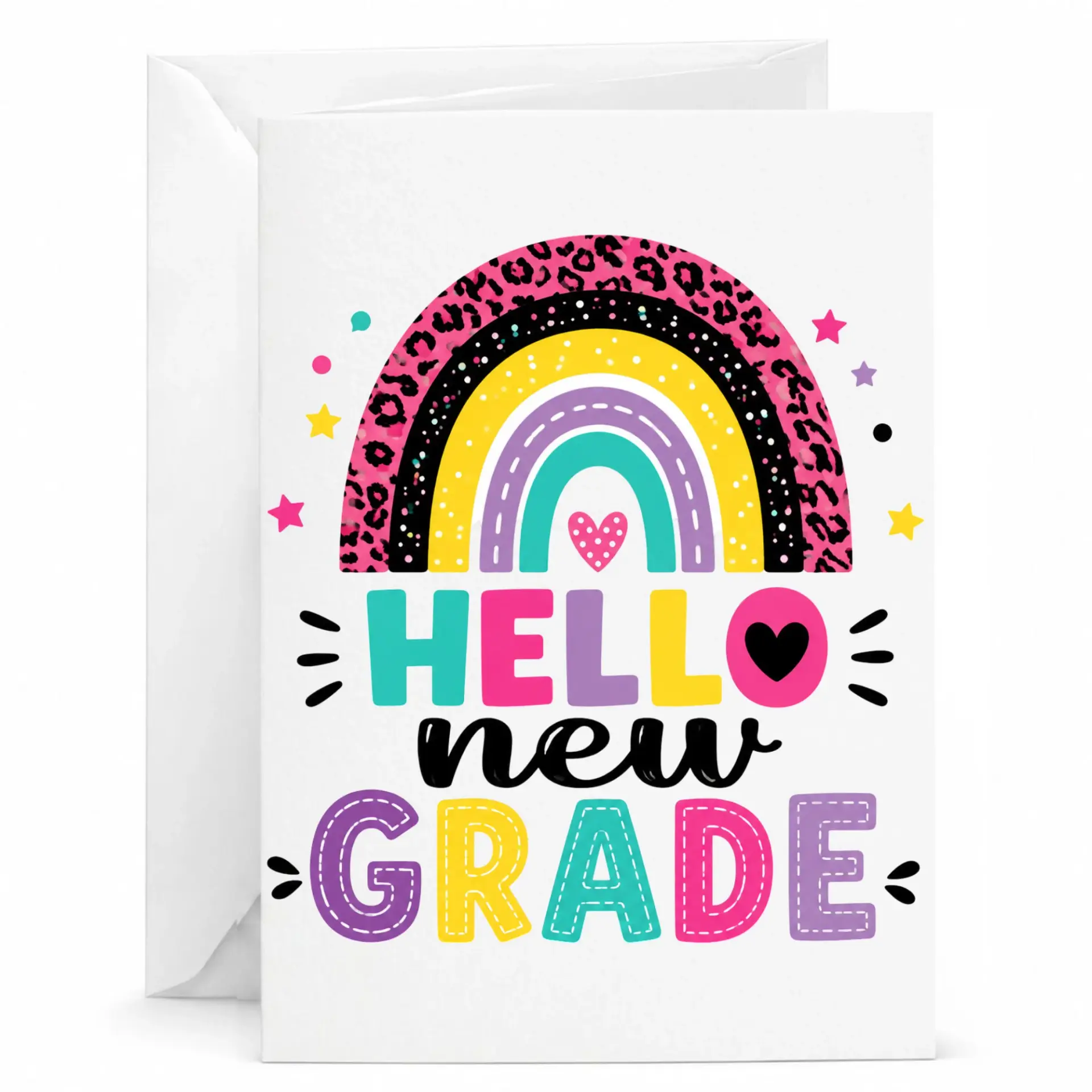 Hello New Greeting Card Colorful Rainbow Achievement for and Academic Advancement