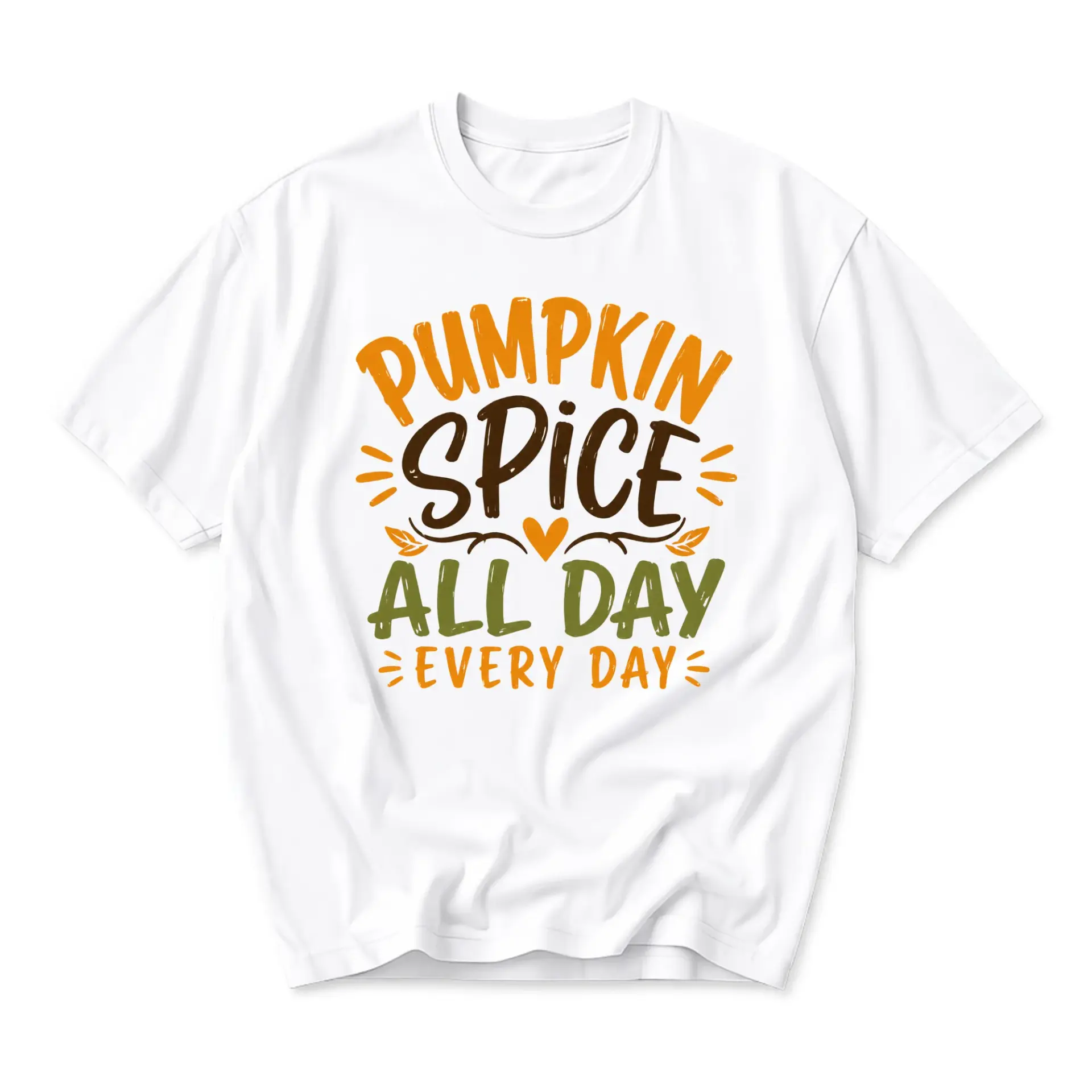 Graphic Tee Pumpkin Spice All Day Every Day Unisex Crew Neck T-Shirt Seasonal Autumn Coffee Lover Casual Top
