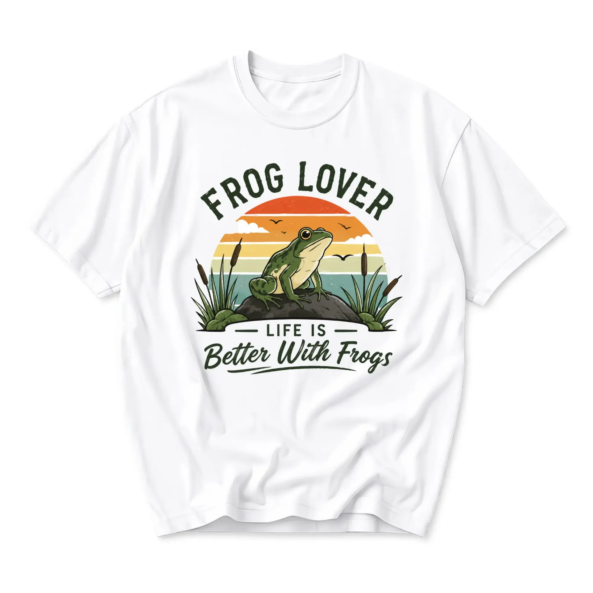 Graphic Tee Frog Lover Life Is Better with Frogs Unisex Shirt Enthusiast Casual Wear Cotton Apparel White