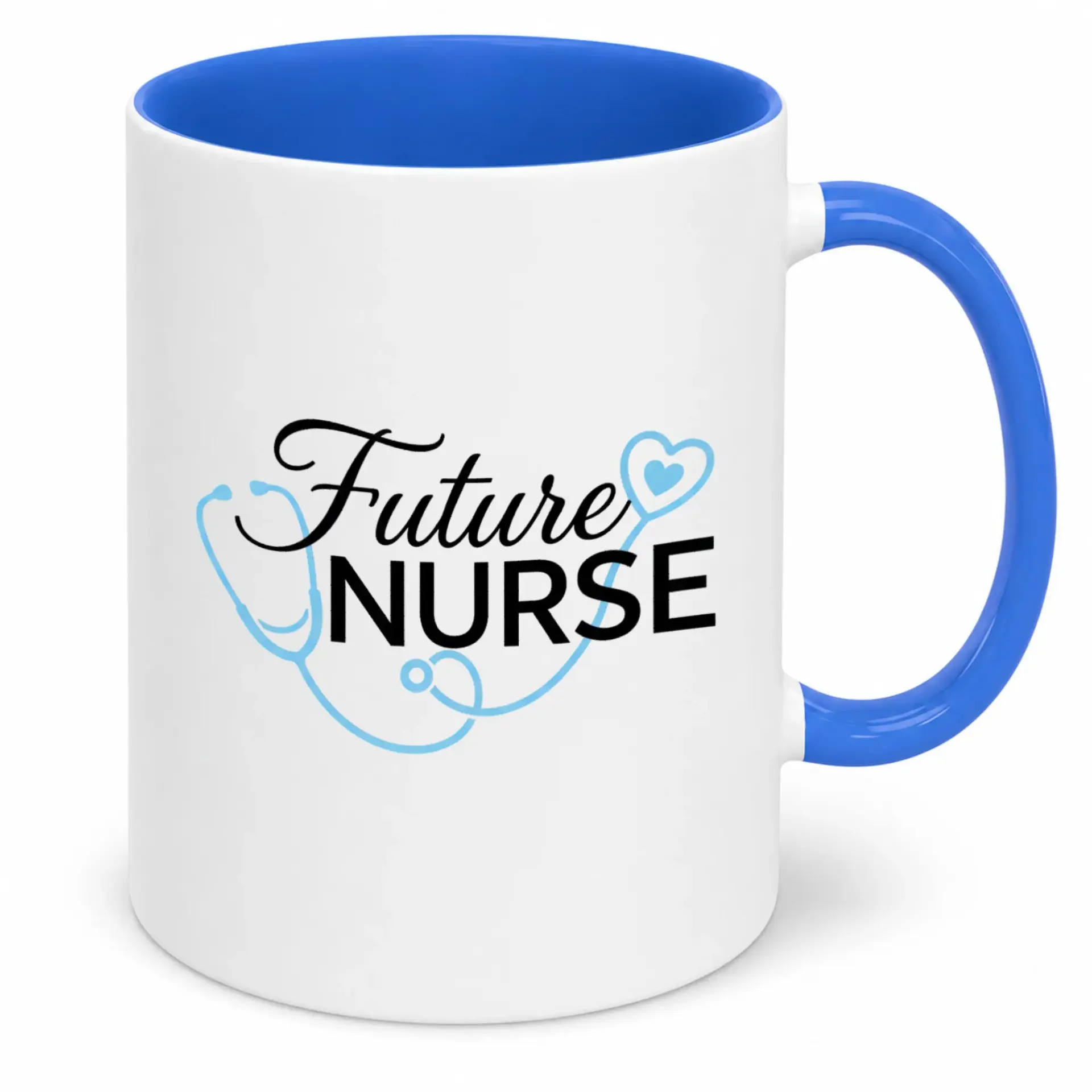 Future Nurse Ceramic Coffee Mug with Stethoscope Heart Design Inspirational Beverage Cup for Healthcare Students and Professionals