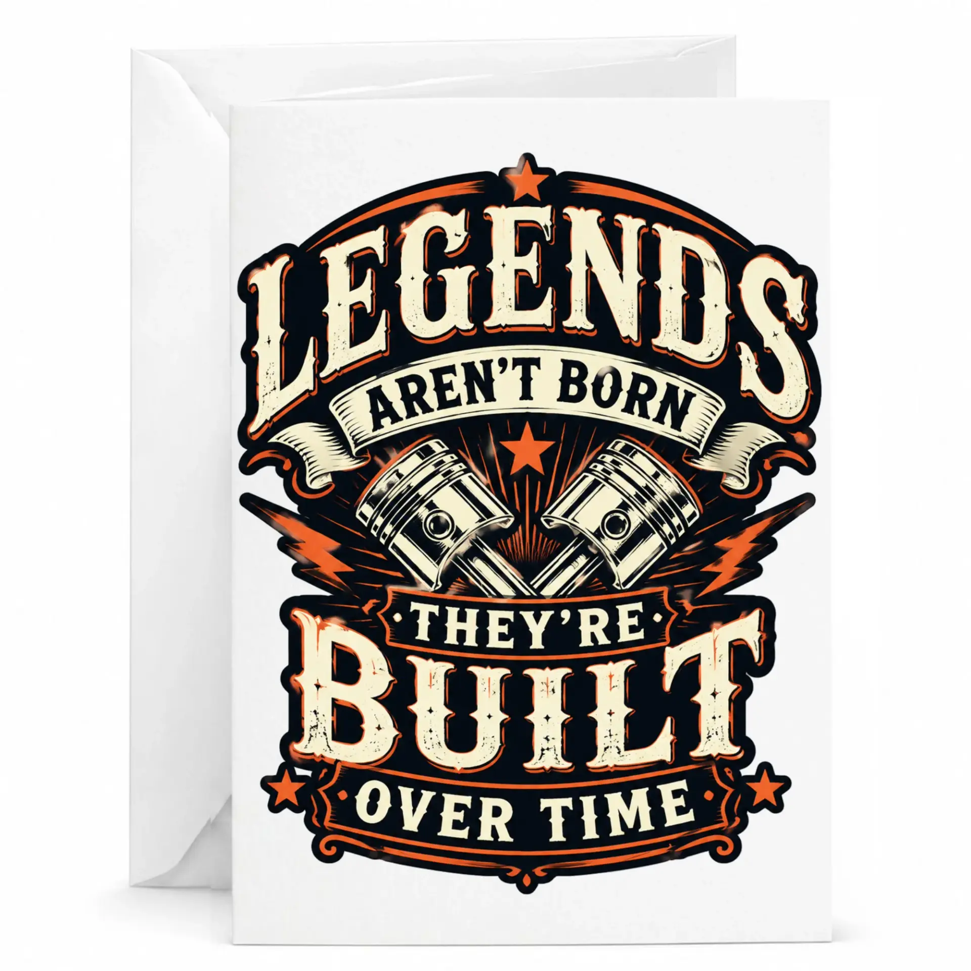 Greeting Card Legends Are Not Born They Are Built over Time Automotive Theme Gift for Mechanics and Car Enthusiasts