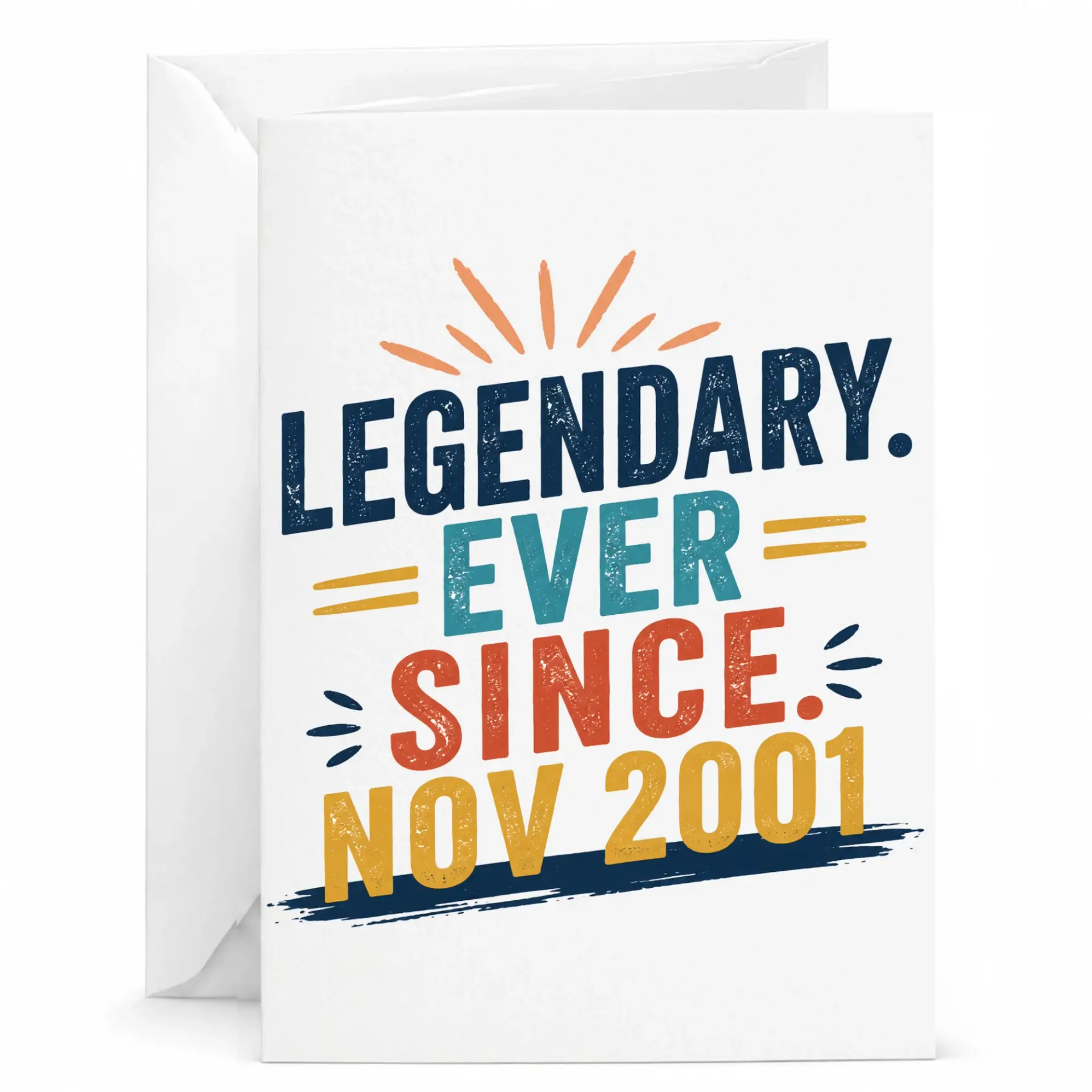 Birthday Card Legendary Ever Since November 2001 Retro Vintage Style Milestone Greeting Card for Milestone Birthday