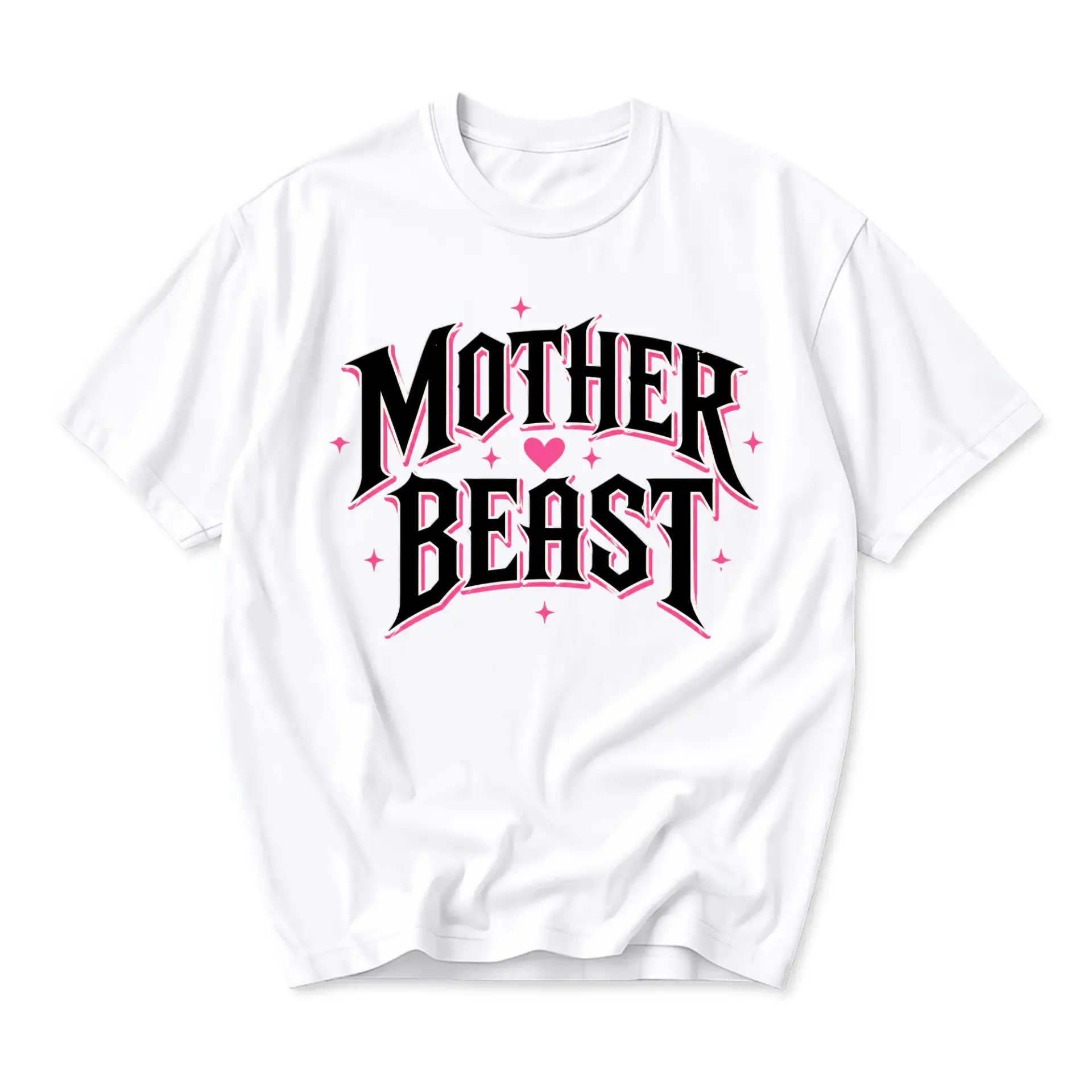 Graphic Tee Mother Beast Unisex Cotton Short Sleeve Shirt Casual Crew Neck Comfortable Apparel for Everyday Wear White