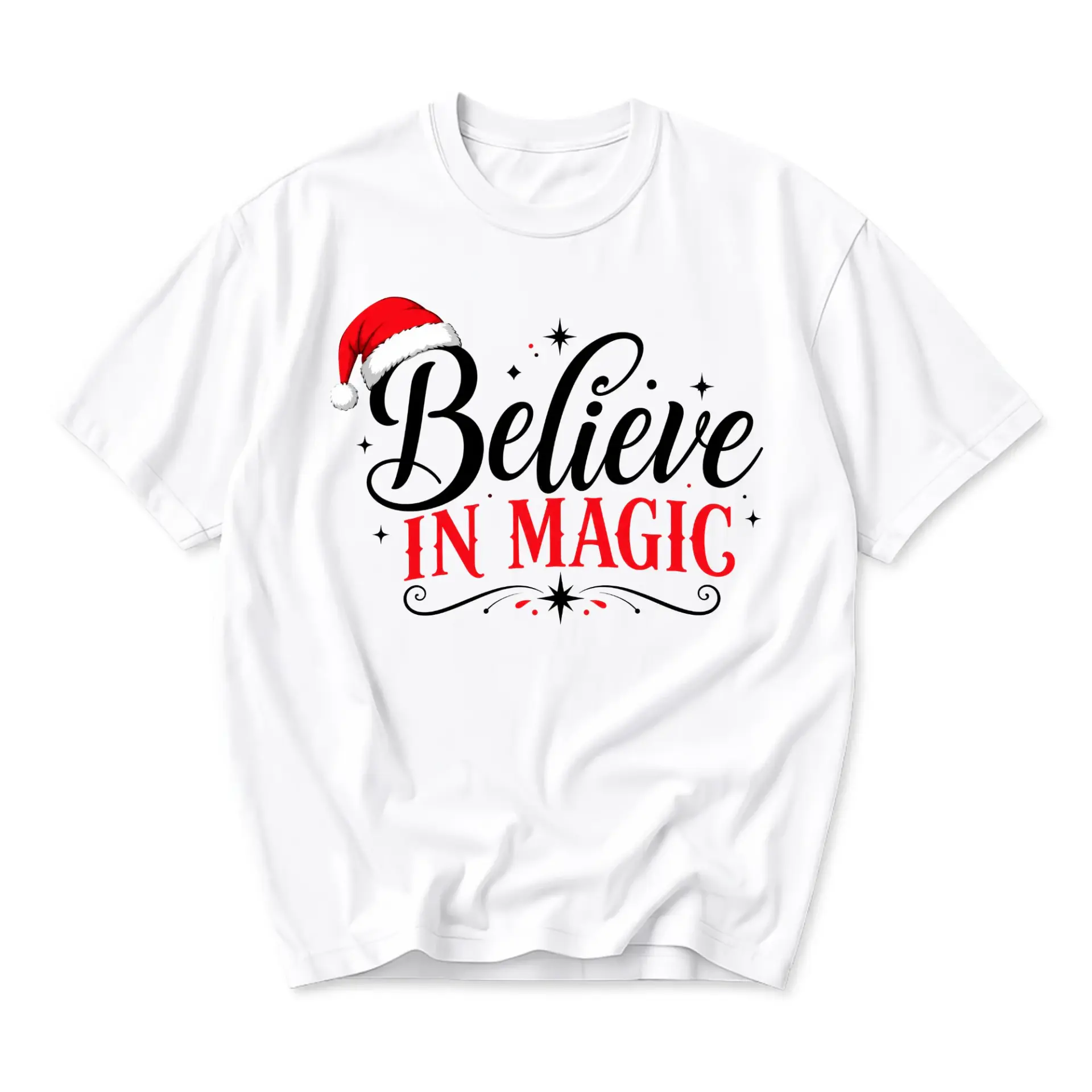 Graphic Tee Believe in Magic Holiday Unisex Crew Neck Shirt Comfortable