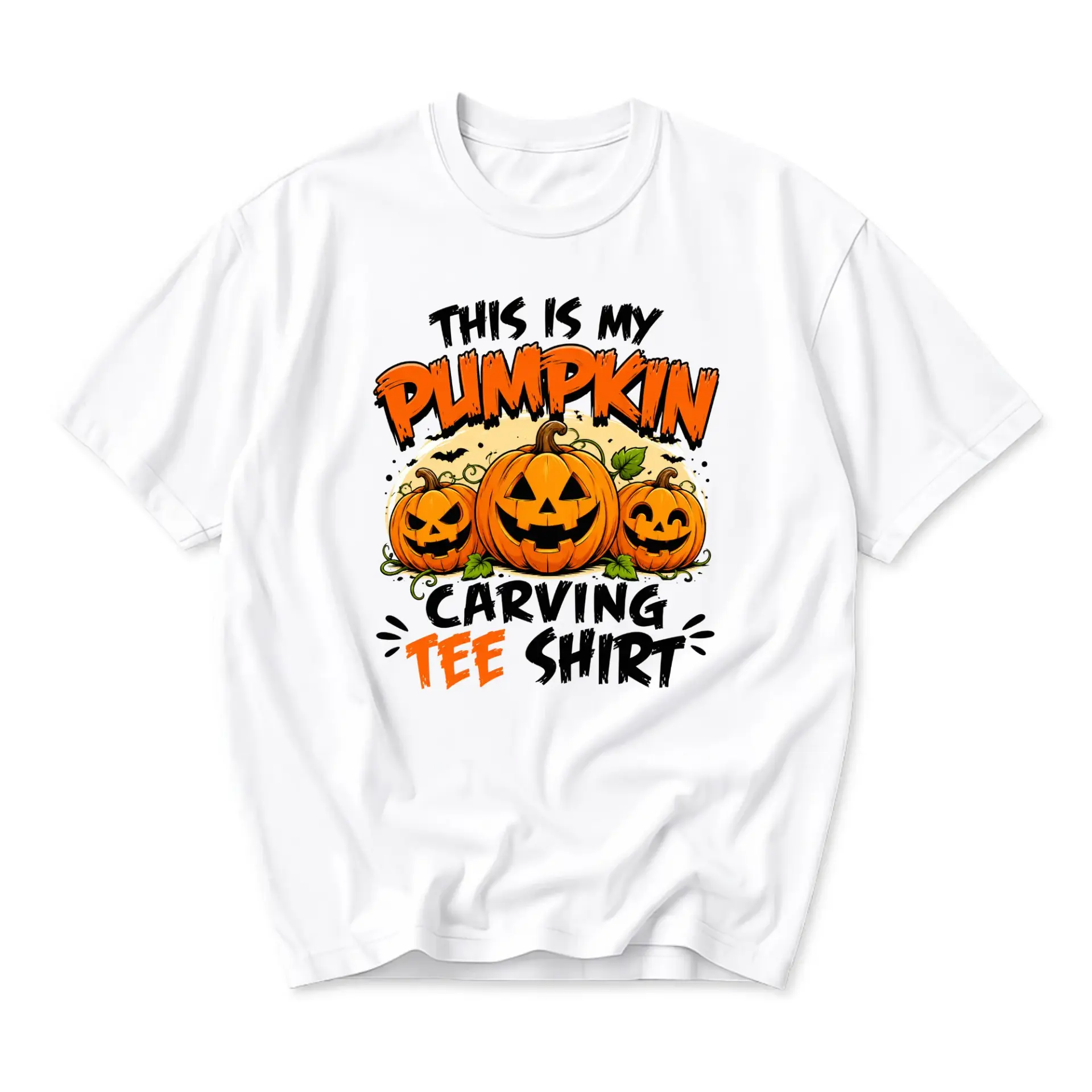 Funny Shirt This Is My Pumpkin Carving Tee Shirt Unisex Graphic Printed T-Shirt Casual Fall Autumn Holiday Apparel