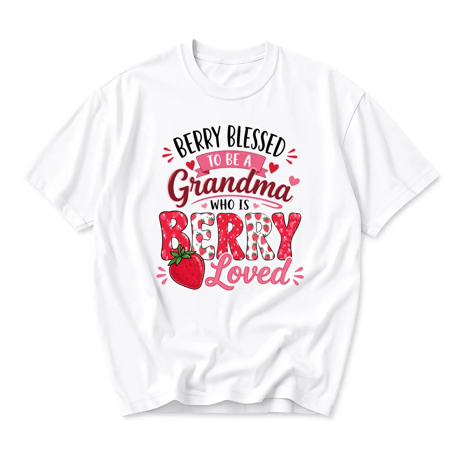 Graphic Tee Berry Blessed to Be a Grandma Funny Strawberry Print Unisex