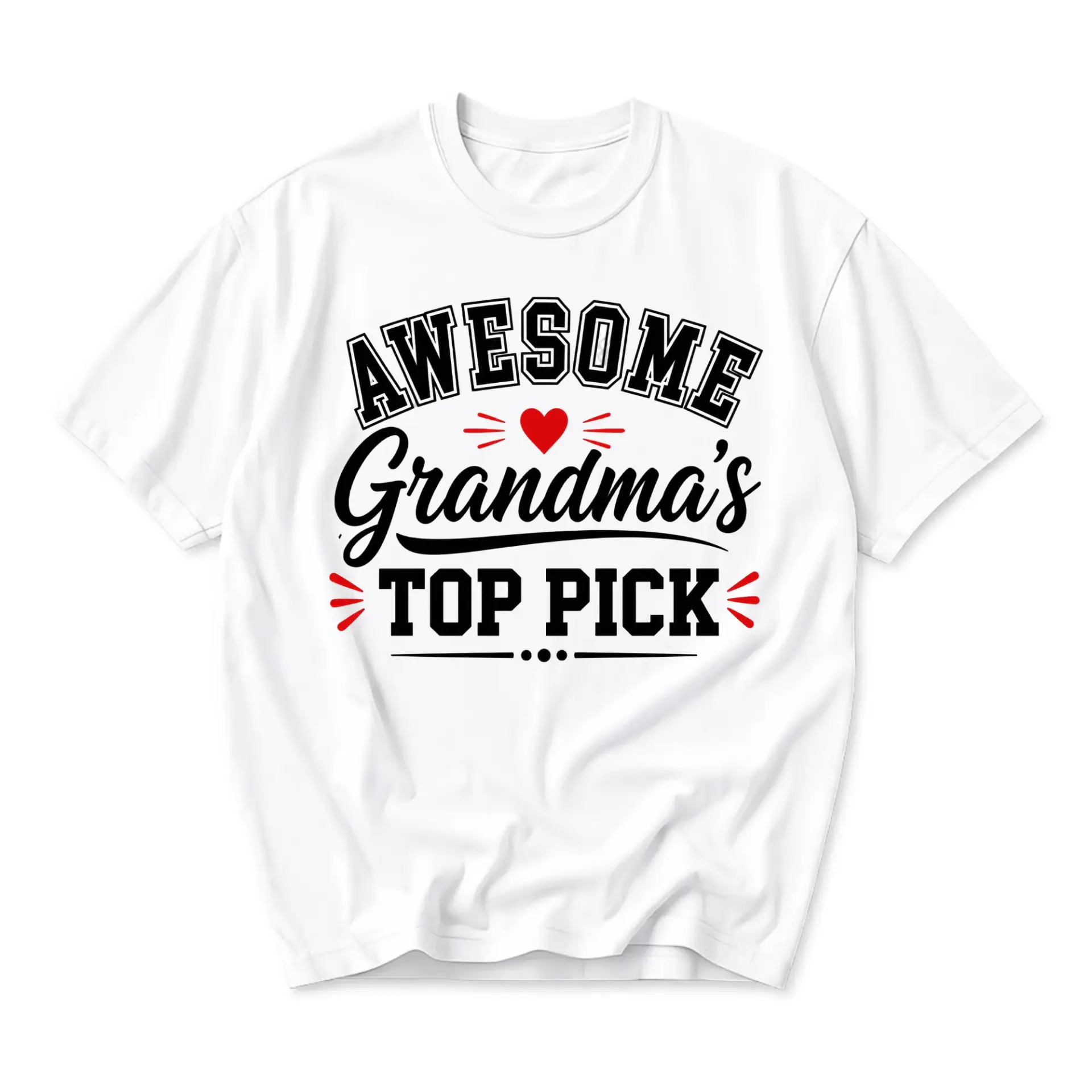 Funny Shirt Awesome Grandma' Pick Graphic Tee Unisex Casual Crew Neck Comfortable Cotton Blend Everyday Apparel