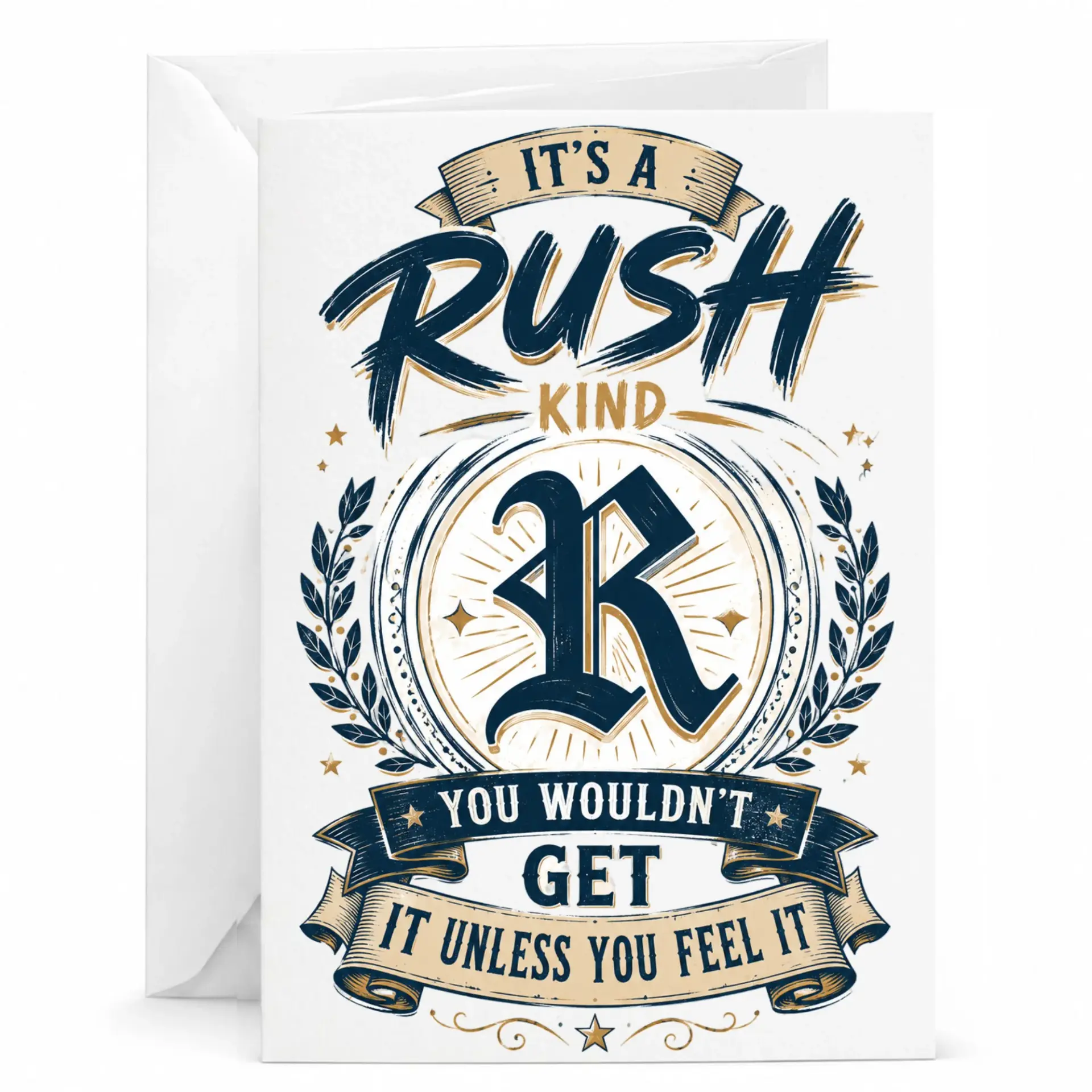 Funny Greeting Card It's a Kind of Feeling Typography Art Design with Gothic Lettering for Special Occasions