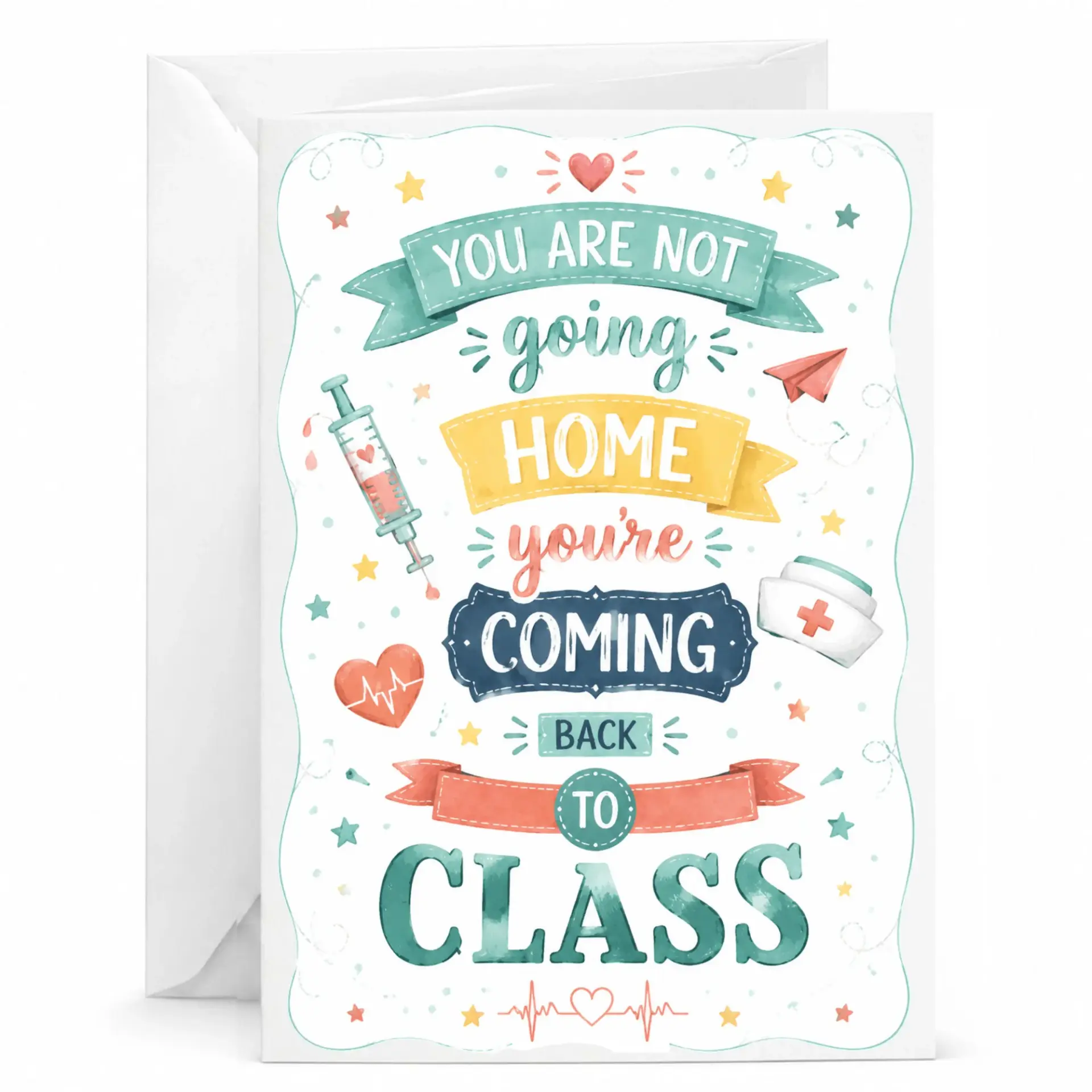Funny Greeting Card for Healthcare Workers with Medical Illustration and Playful Design Professional Appreciation
