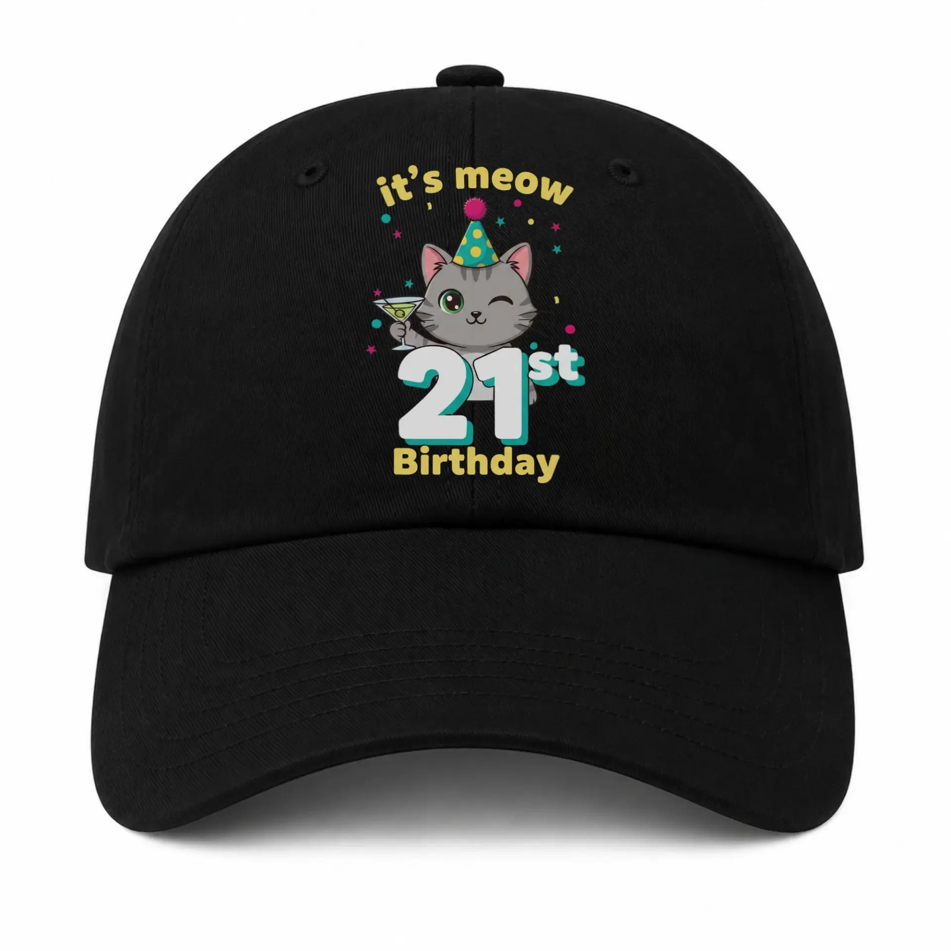 Vinyl Sticker Pack 21st Birthday Cat Decal Set for Laptops Water Bottles and Personal Accessories Party Decorations