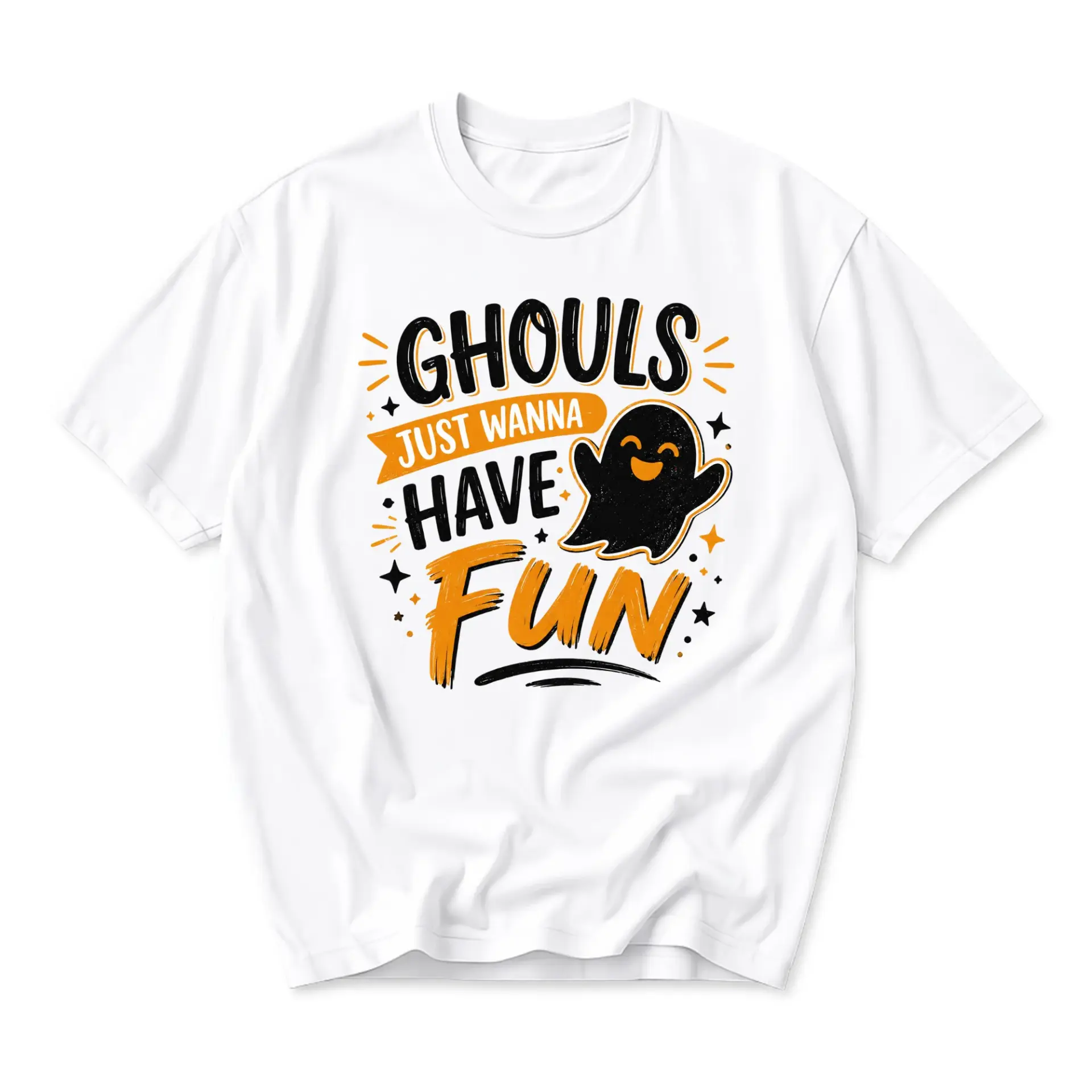 Funny Shirt Ghouls Just Wanna Have Fun Graphic Tee Unisex Casual Crew Neck Soft Cotton Blend Everyday Summer Top