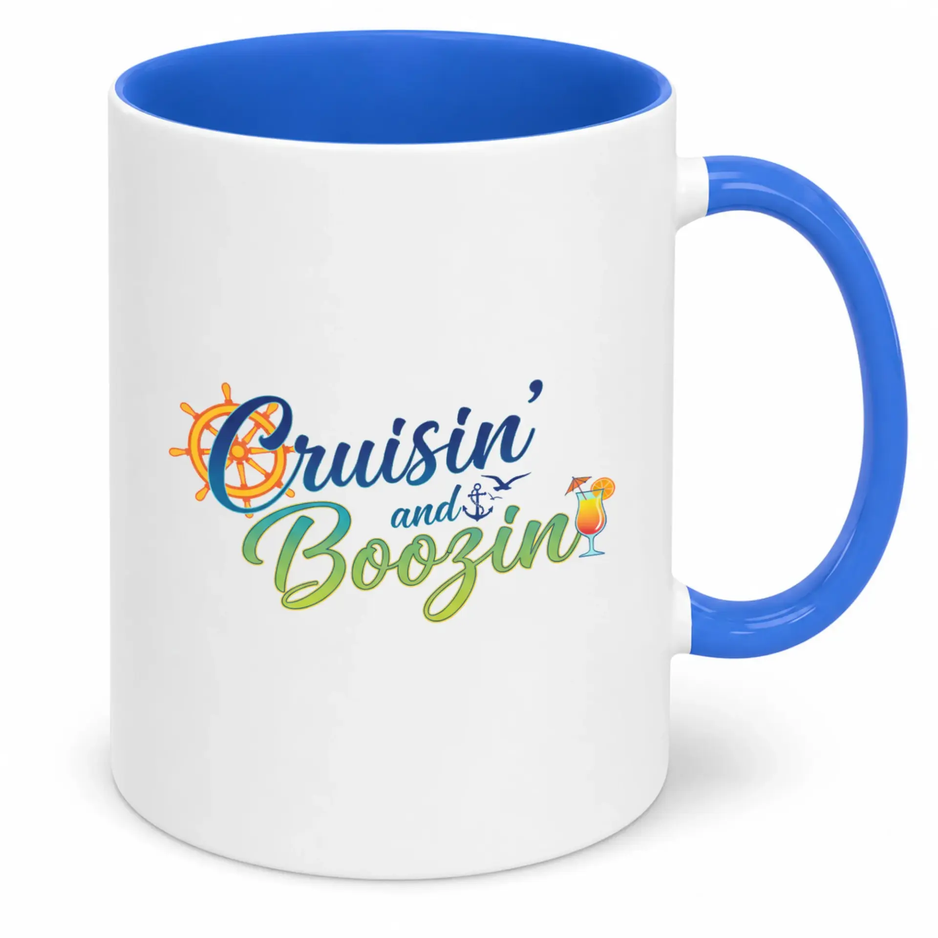 Funny Cruise Vacation Ceramic Coffee Mug 'cruisin' and Boozin'' Nautical Themed Drinkware Travel Humor Gift for Enthusiasts