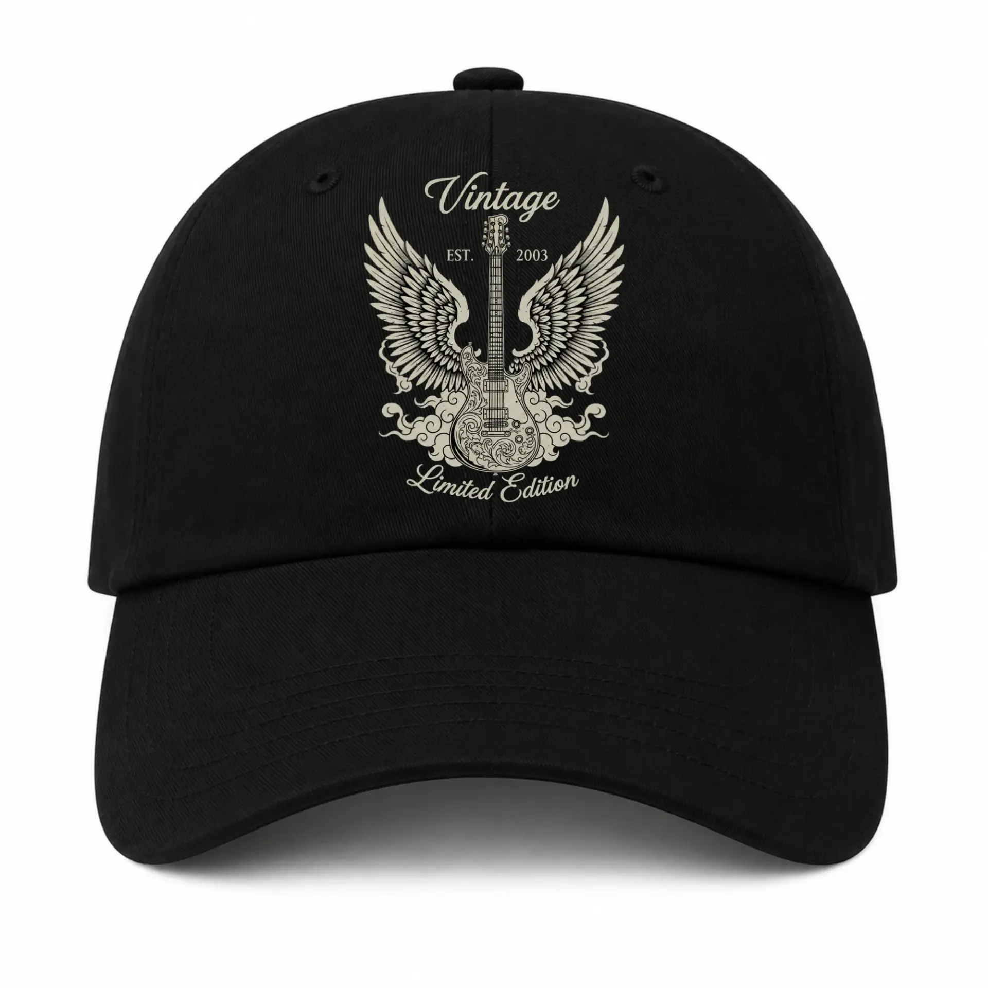 Baseball Cap Vintage Retro Guitar Graphic Design Adjustable Hat
