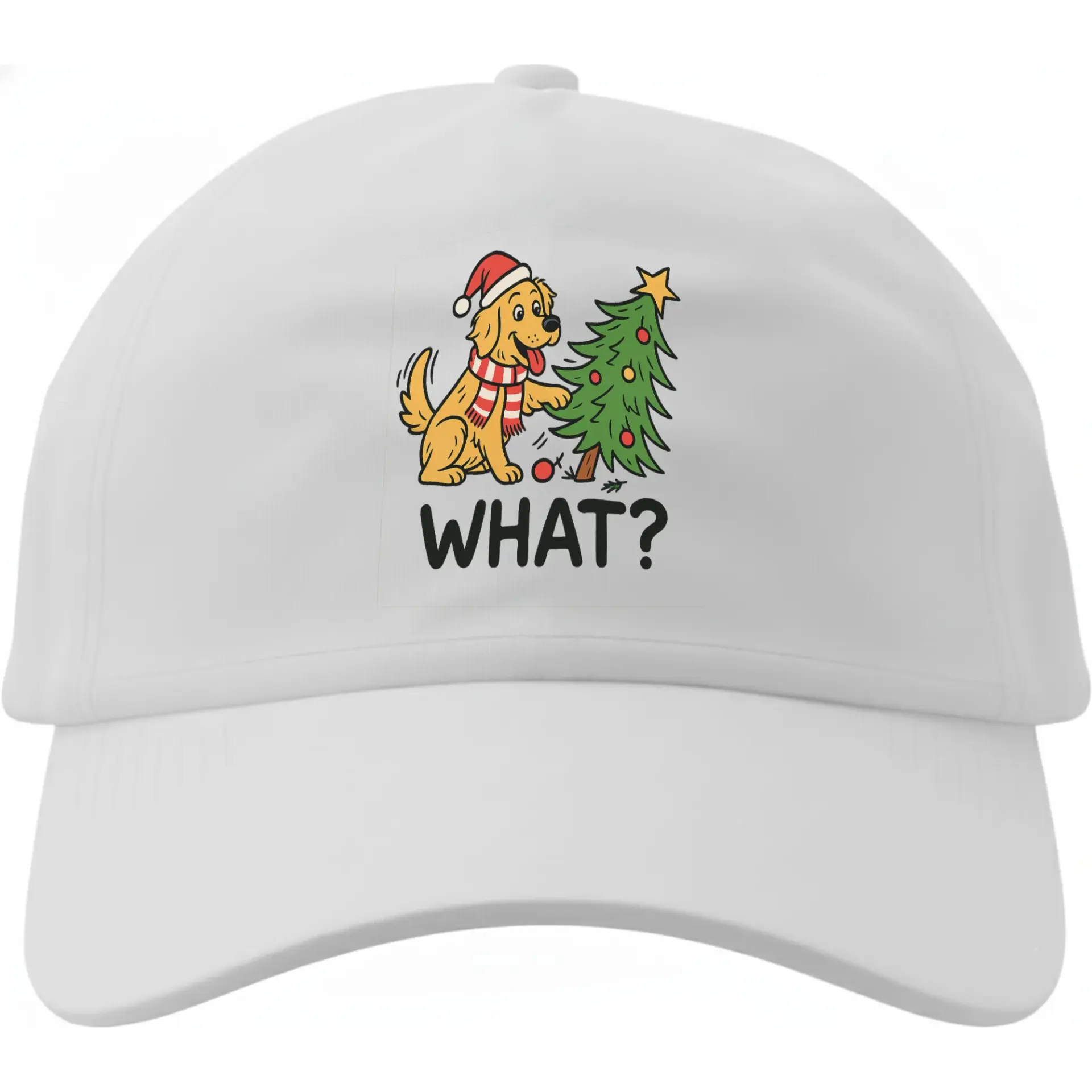 Dad Hat Casual Baseball Cap Featuring Funny Golden Retriever Christmas Tree Design Embroidered Cotton Sun Hat