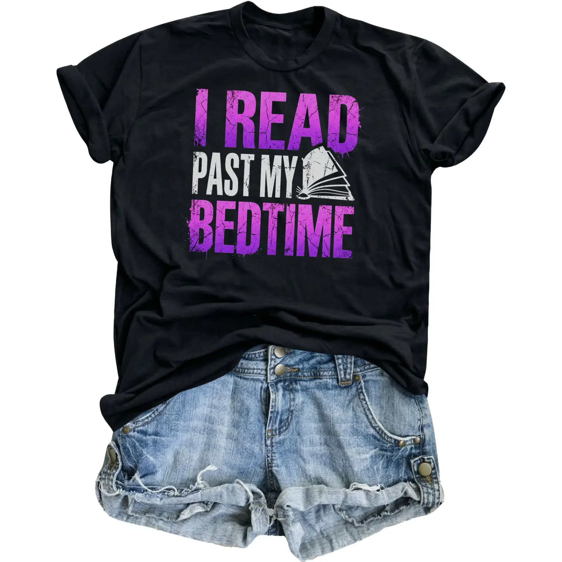 Graphic Tee I Read My Bedtime Funny Book Lover Shirt Unisex Casual Cotton Short Sleeve Crew Neck Top