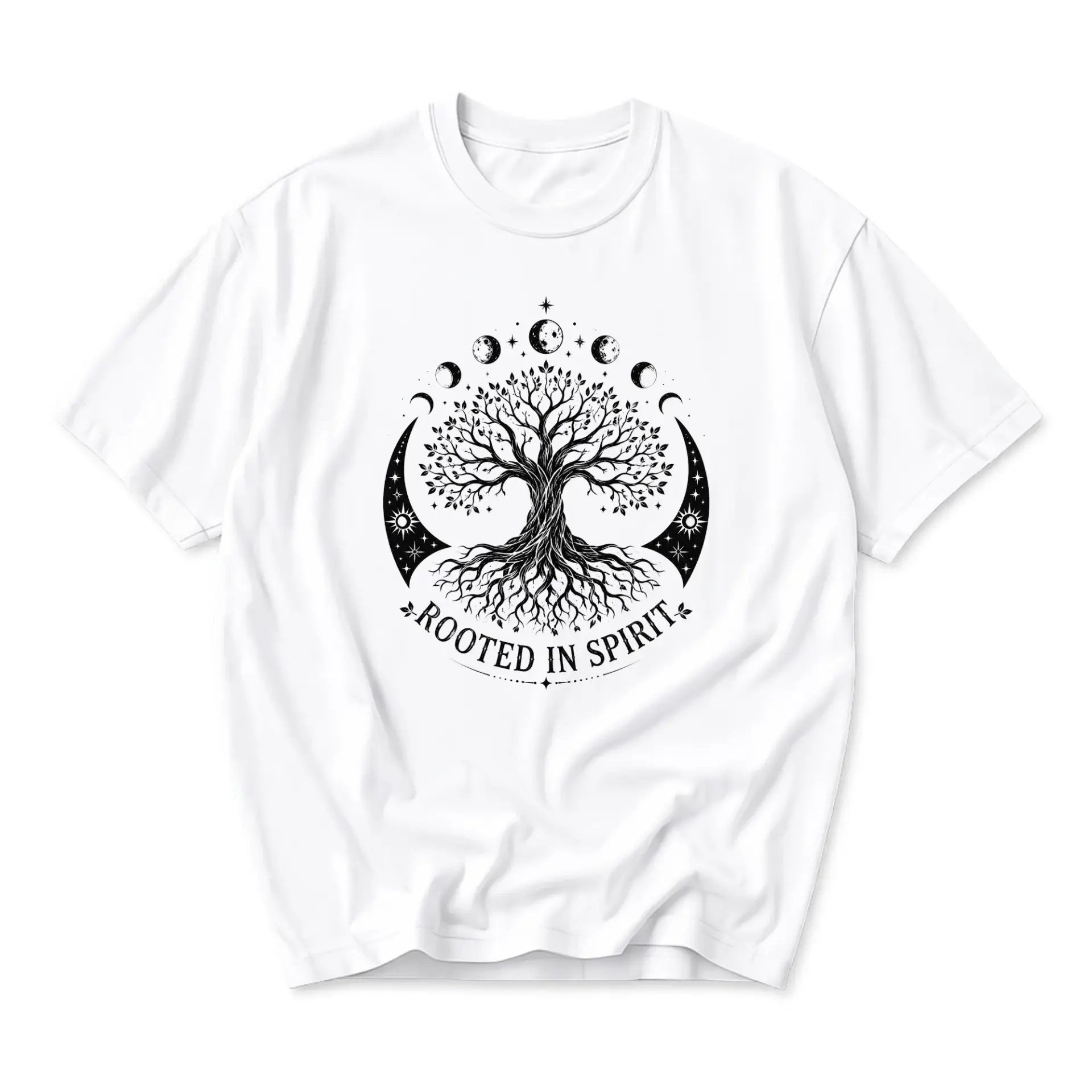 T-shirt Rooted in Spirit Graphic Tee Celestial Tree of Life Illustration Unisex Crew Neck Everyday Casual Apparel