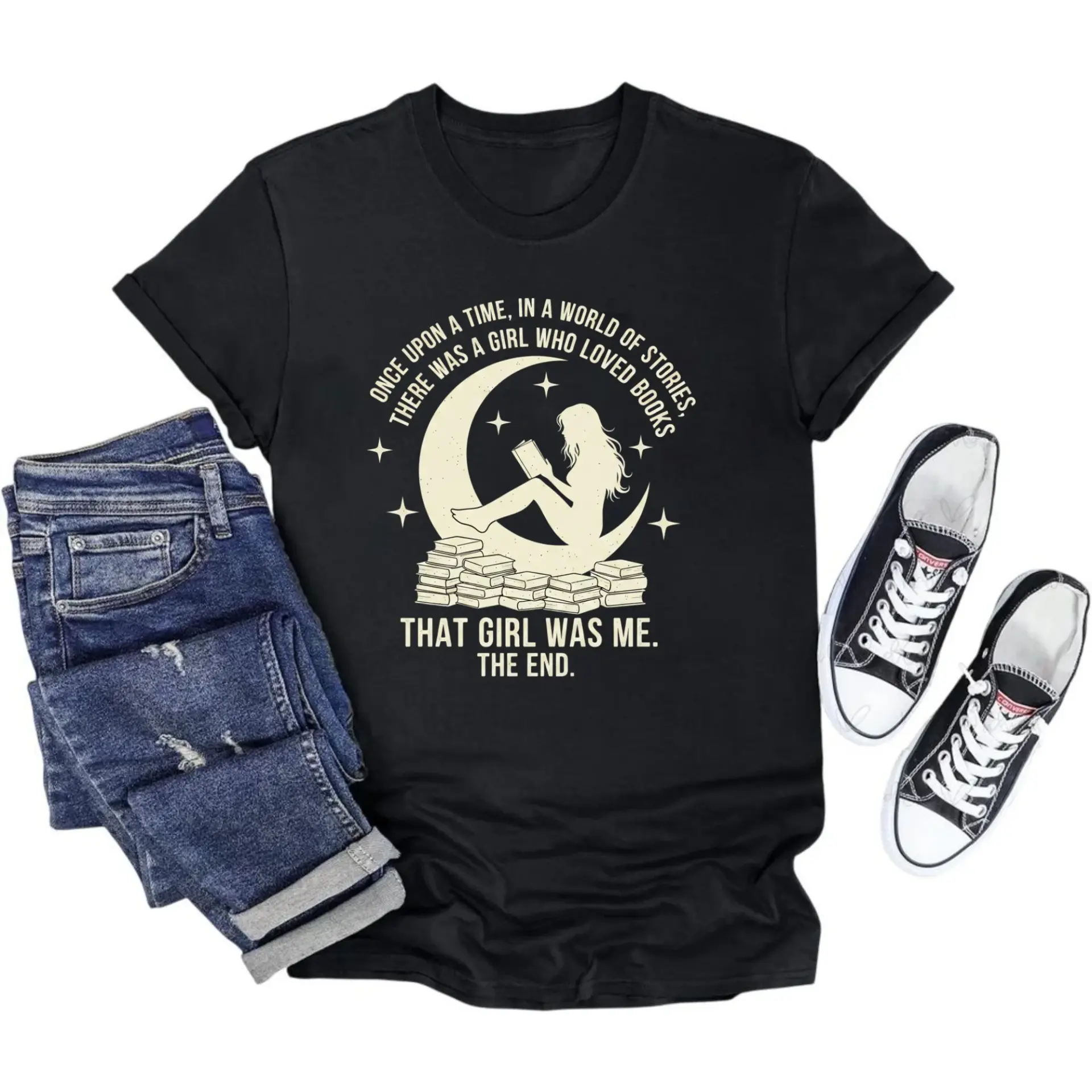 Graphic Tee Once Upon a Time Book Lover Unisex T-Shirt Reading Apparel for Bibliophiles and Library Enthusiasts