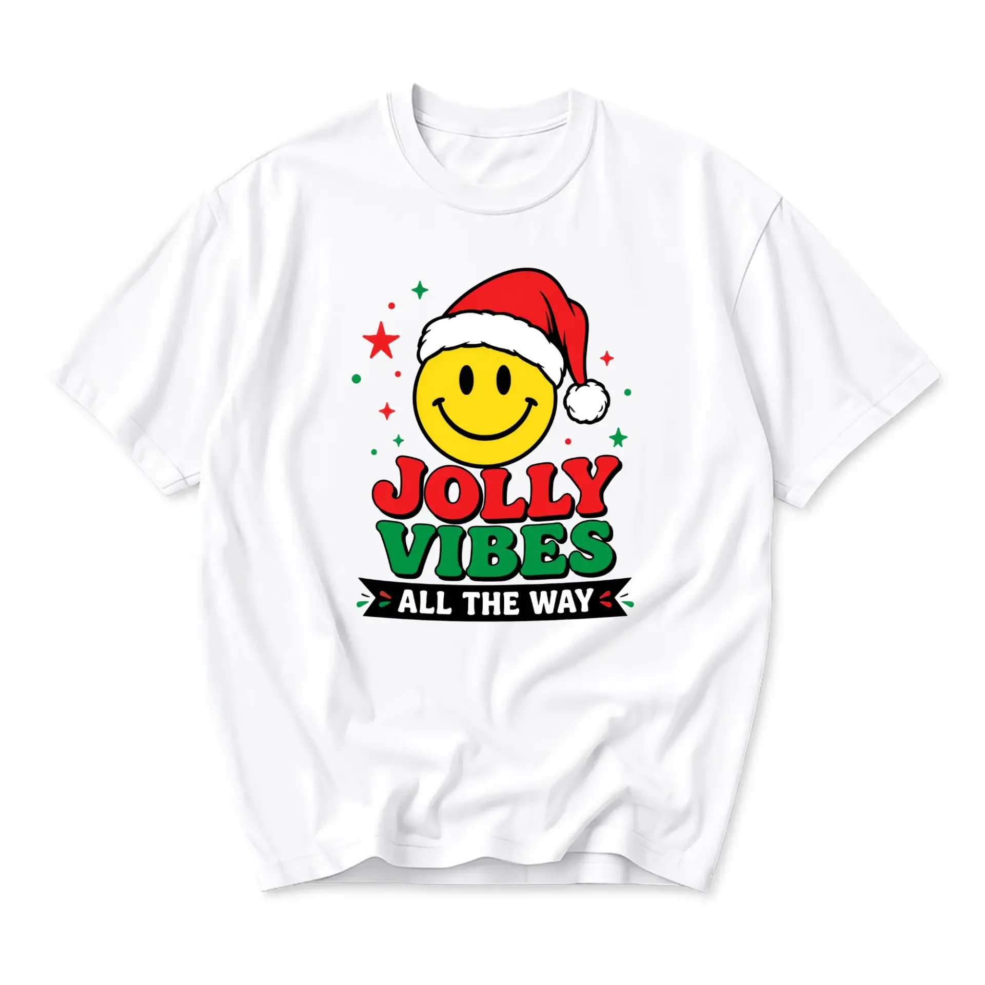 Graphic Tee Jolly All the Way Christmas Shirt Casual Unisex Cotton Blend