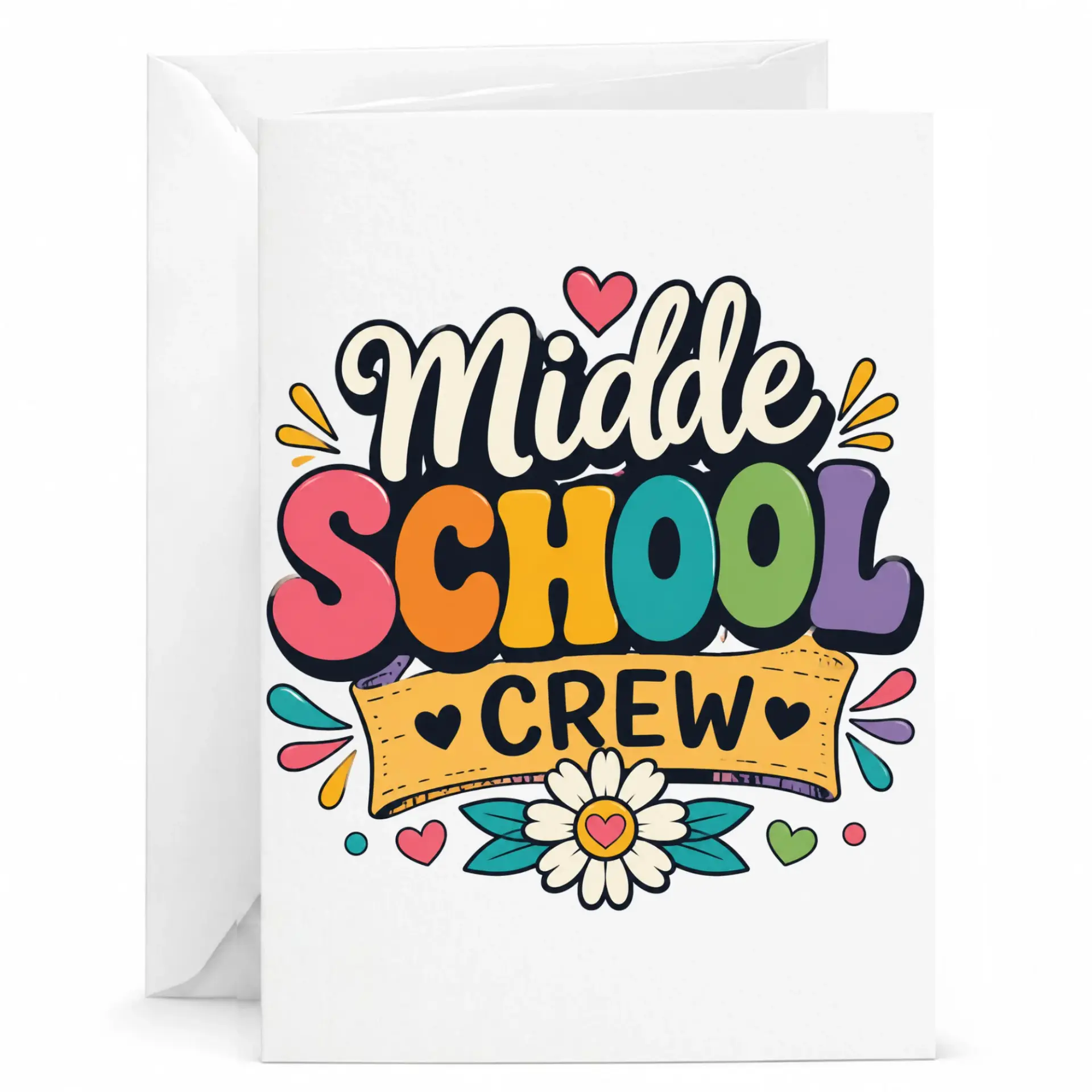 Greeting Card Crew Colorful Retro Design 5x7 Stationery for Encouragement and