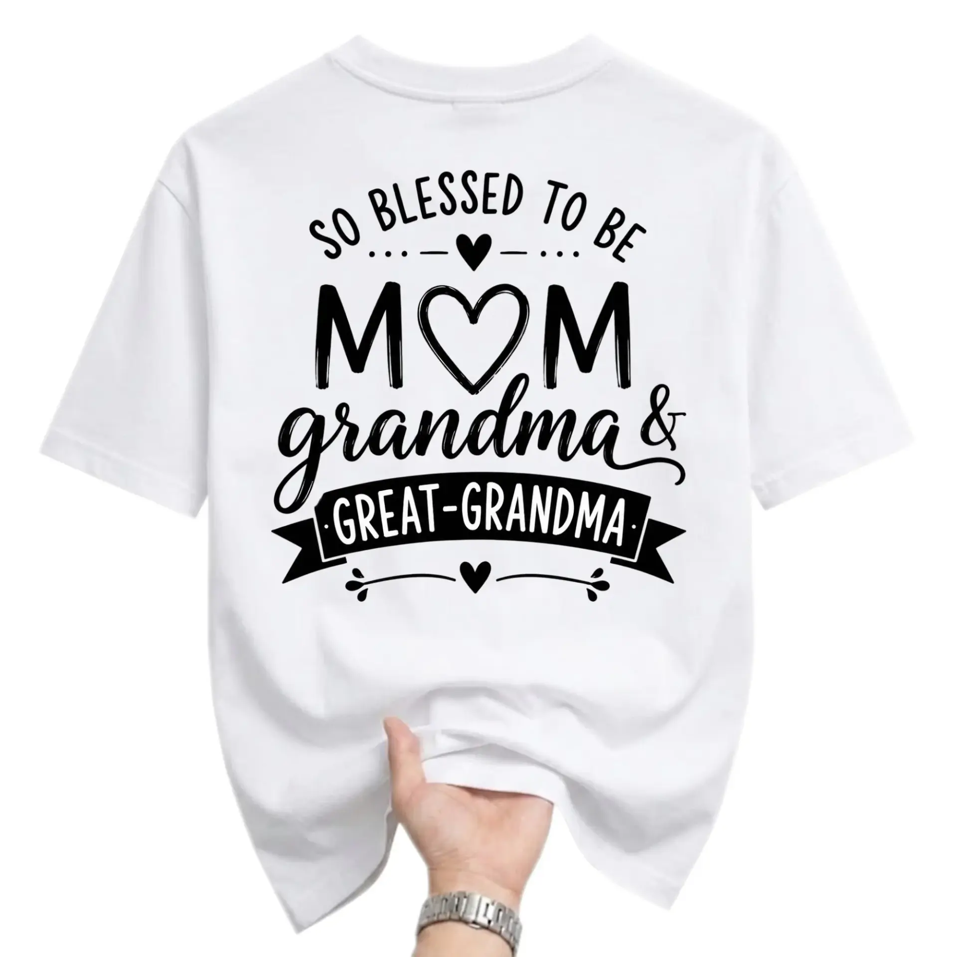 Graphic Tee to Be Mom Grandma and Great-Grandma Unisex Crew-Neck Casual