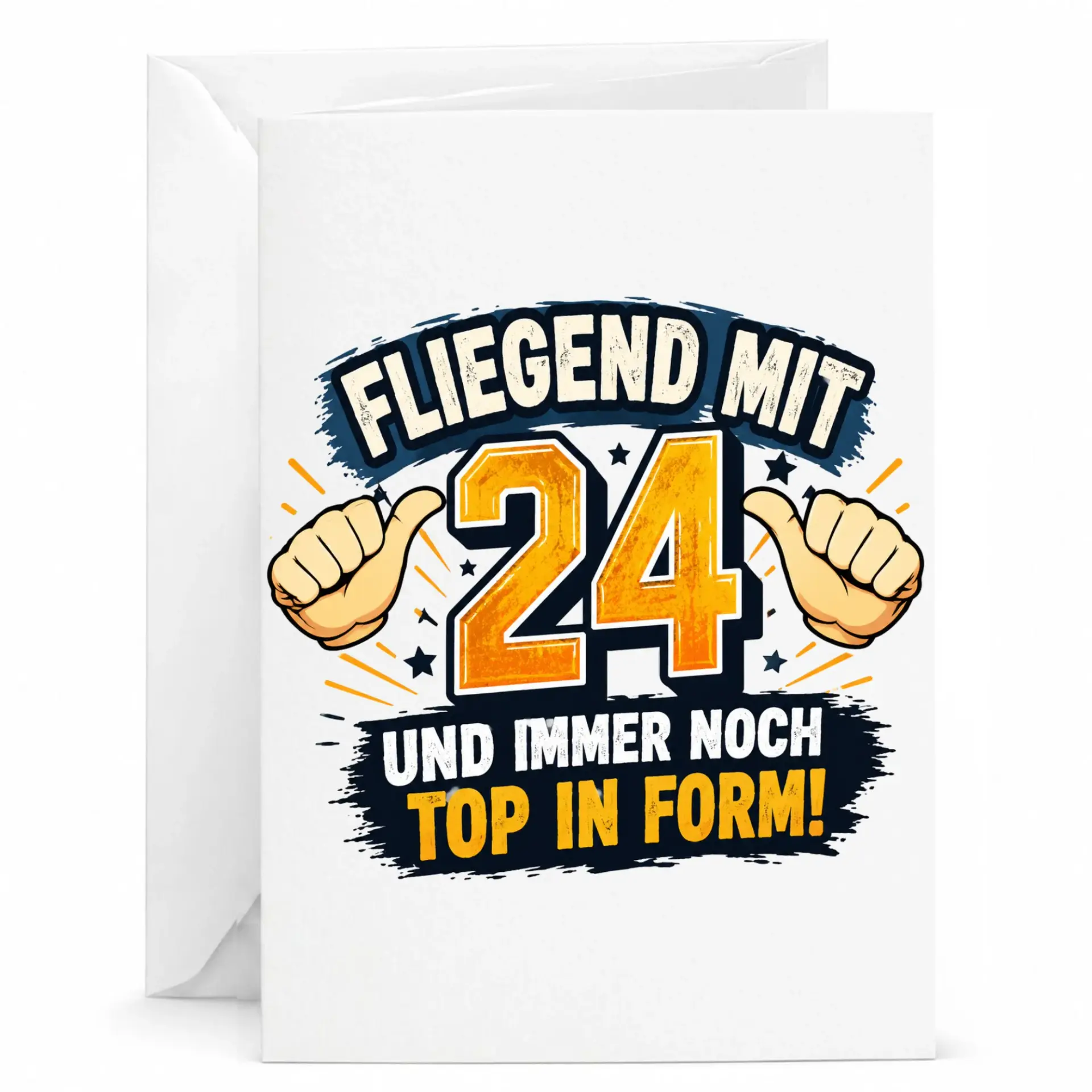 Birthday Card 24th Birthday Gift Funny Greeting Card for Twenty Fourth Birthday Celebration with Matching Envelope