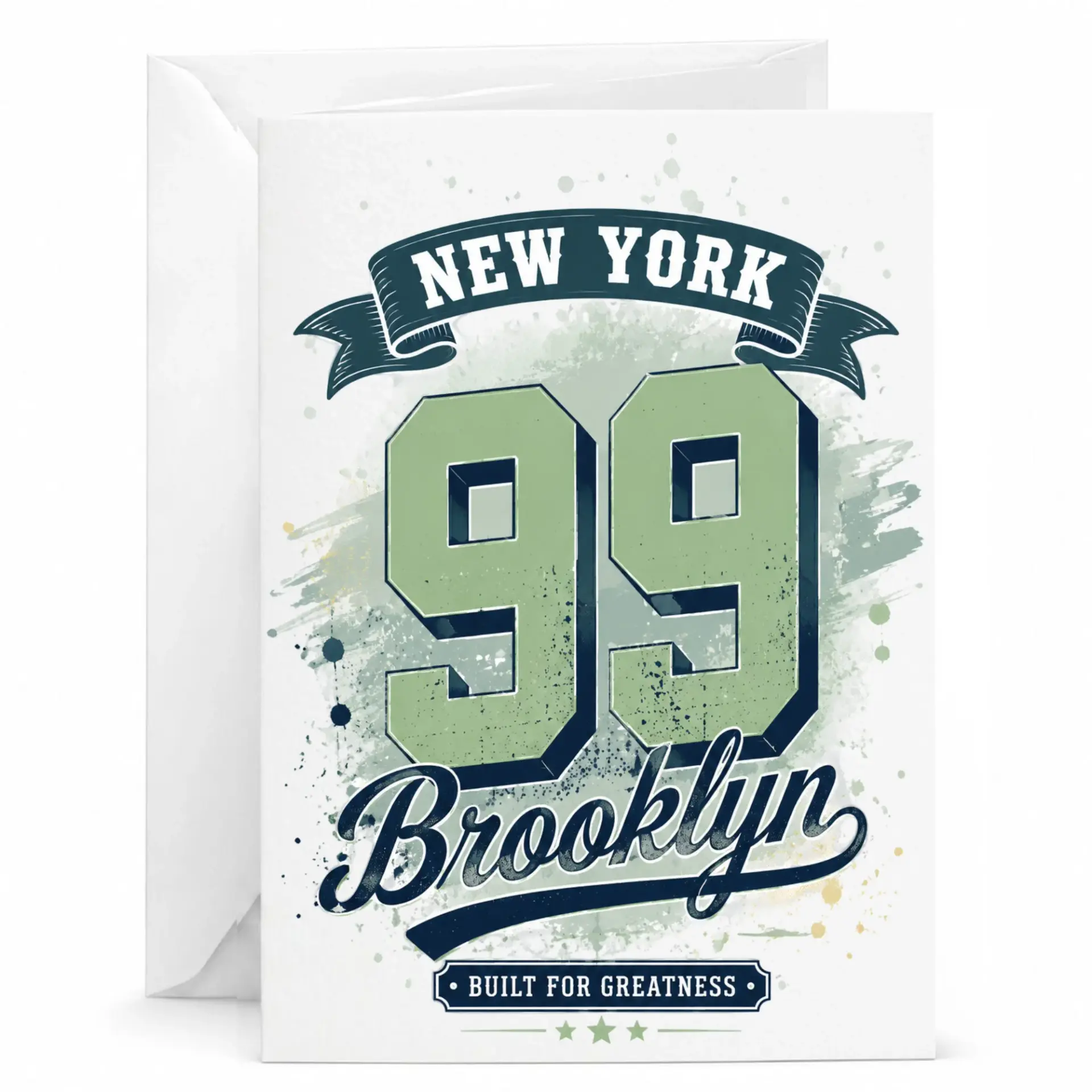 Greeting Card with New York Brooklyn 99 Sports Inspired Graphic Design for Various Celebrations and Personal Messages