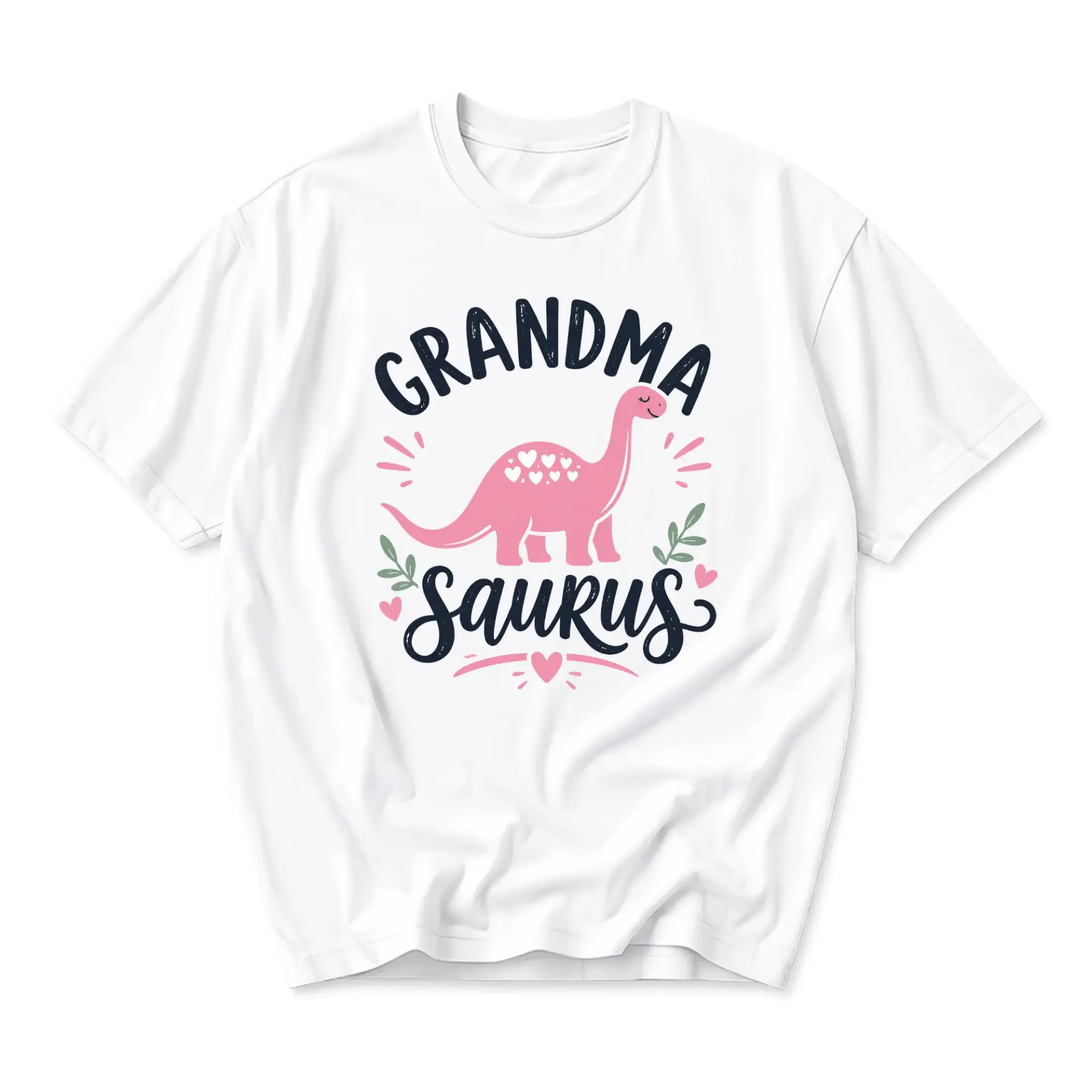 Funny Shirt Grandma Saurus Graphic Tee Cute Dinosaur Print Apparel for
