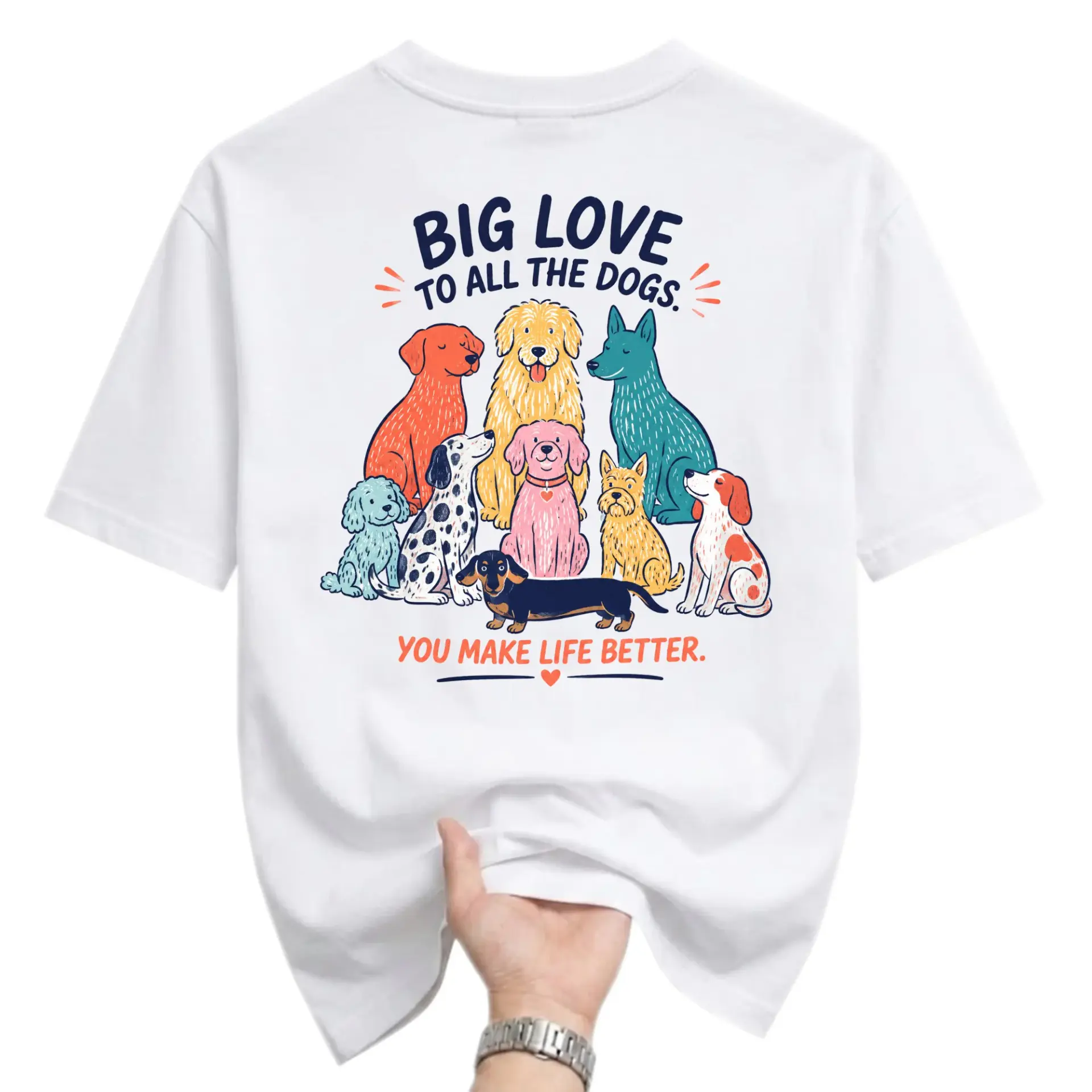 Graphic Tee Dog Lover Shirt Big Love the Unisex Cotton Blend Casual Apparel