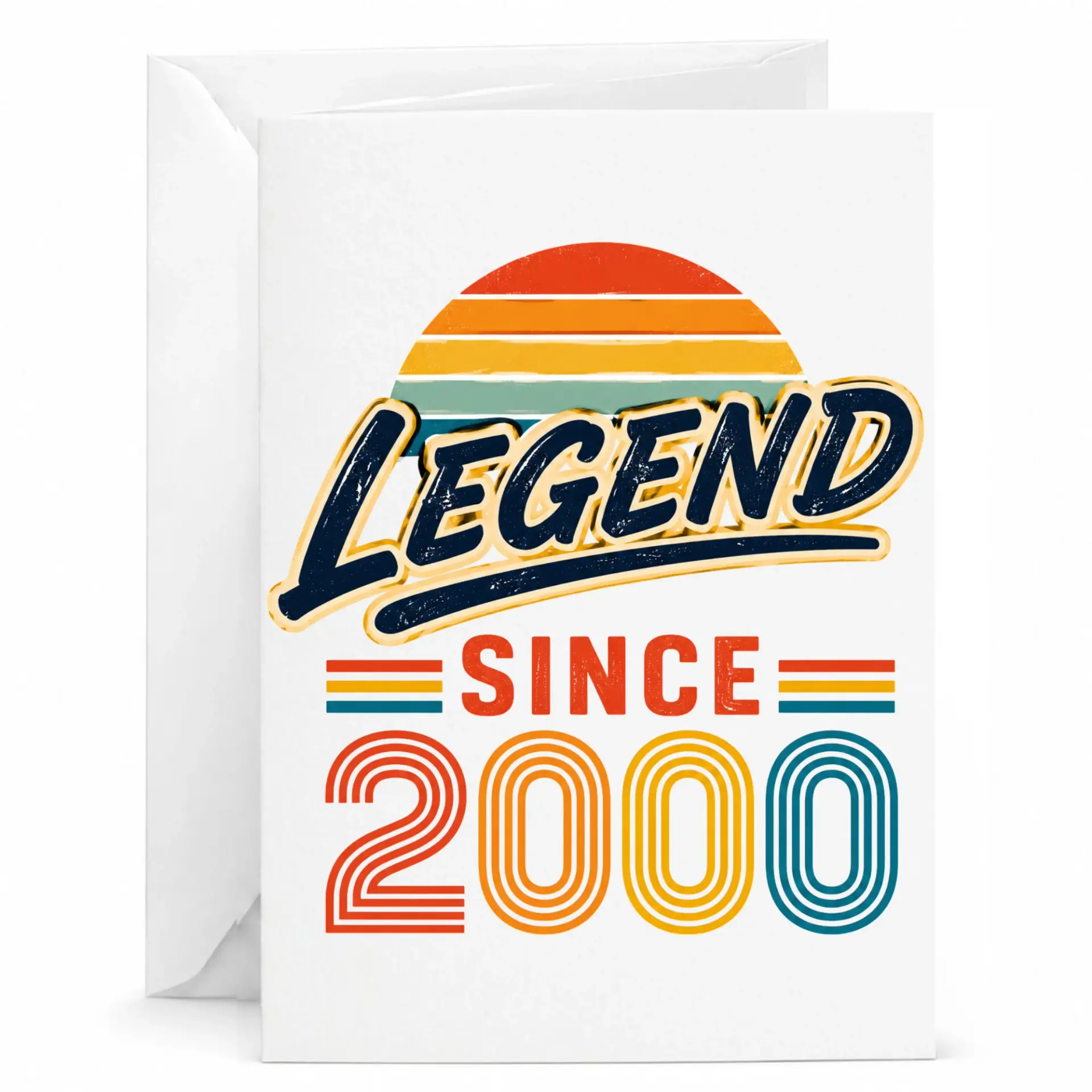 Birthday Card Legend Since 2000 Retro Style Funny Greeting Card for Milestone Celebration and Birthday Keepsake