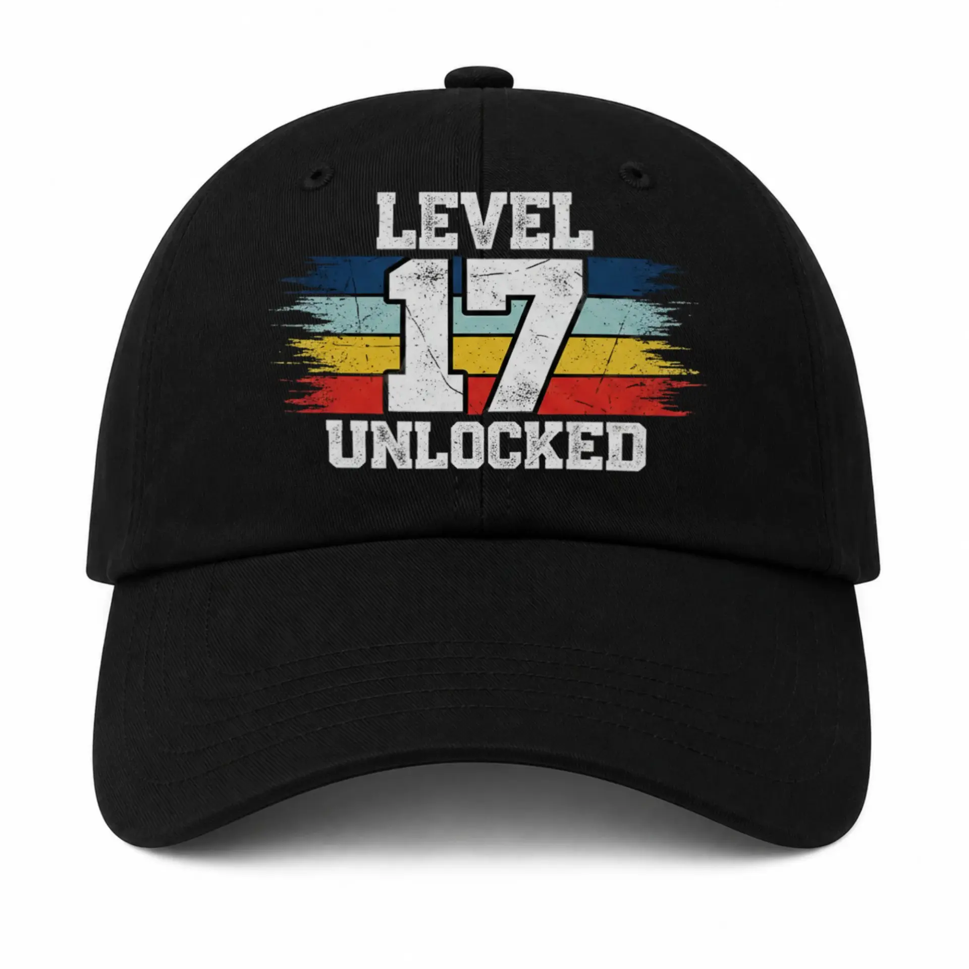 Baseball Cap Level 17 Unlocked Retro Style Graphic Hat for Gaming Enthusiasts