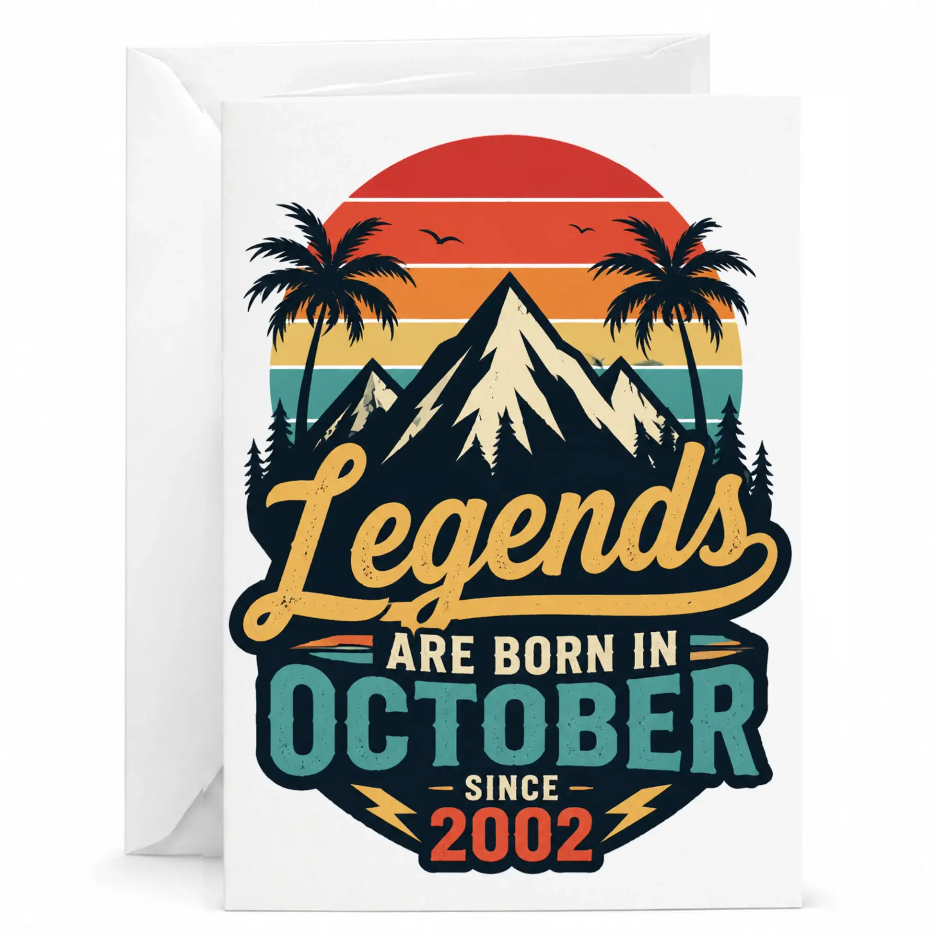 Birthday Card Legends Are Born in October 2002 Retro Vintage Style Greeting Card for Special Milestone Celebrations