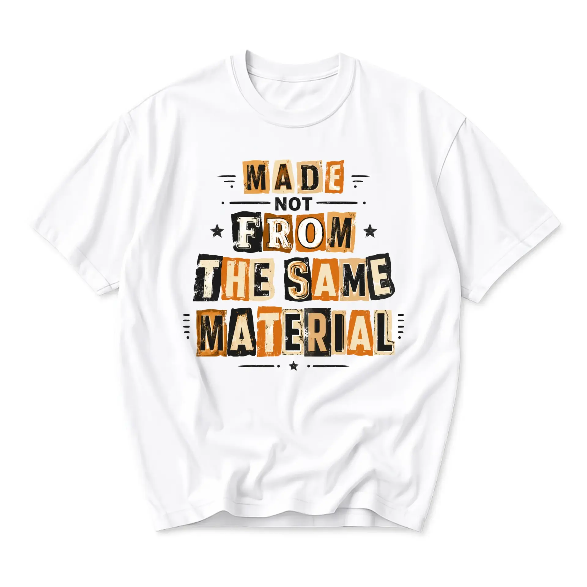 Graphic Tee Made Not from the Same Material Unisex Crew Neck Short Sleeve Cotton Shirt for Casual Everyday Wear