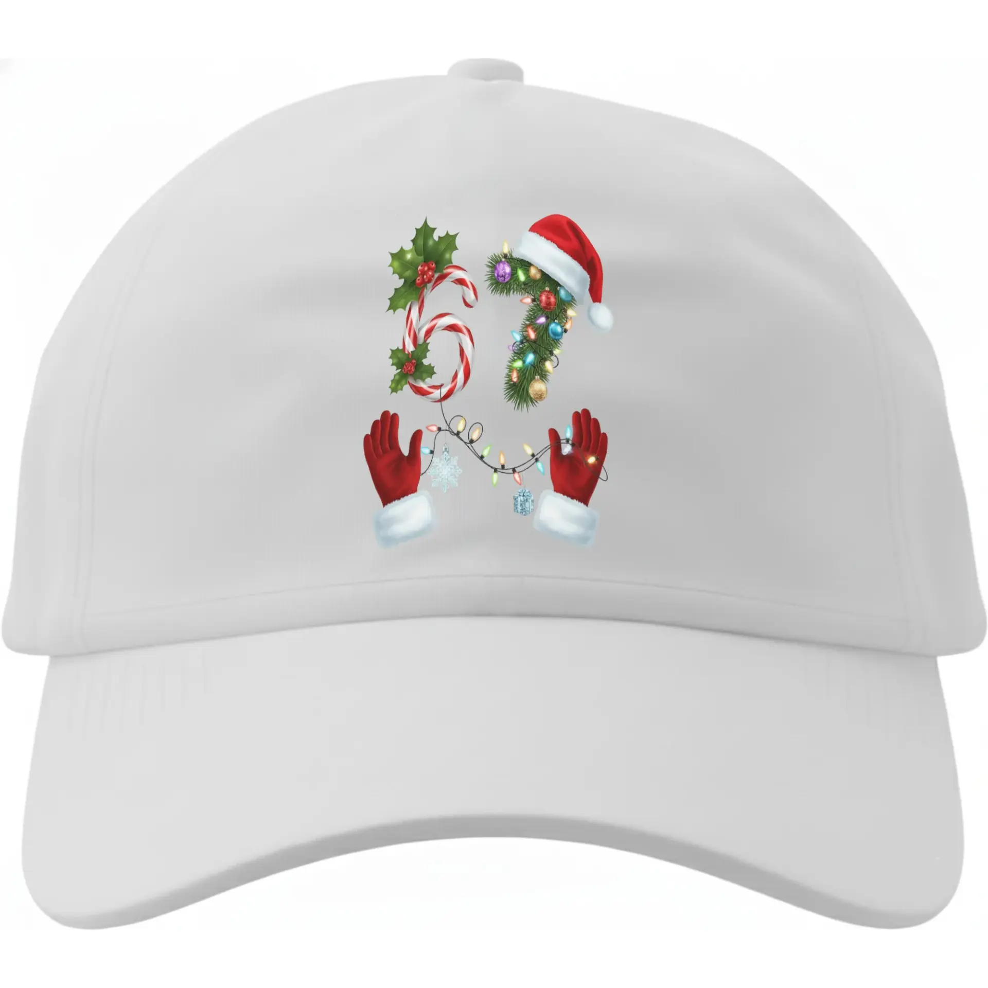 Baseball Cap Festive Holiday Sixty Seven Graphic Print Soft Cotton Adjustable Dad Hat Unisex Winter Sport Accessory