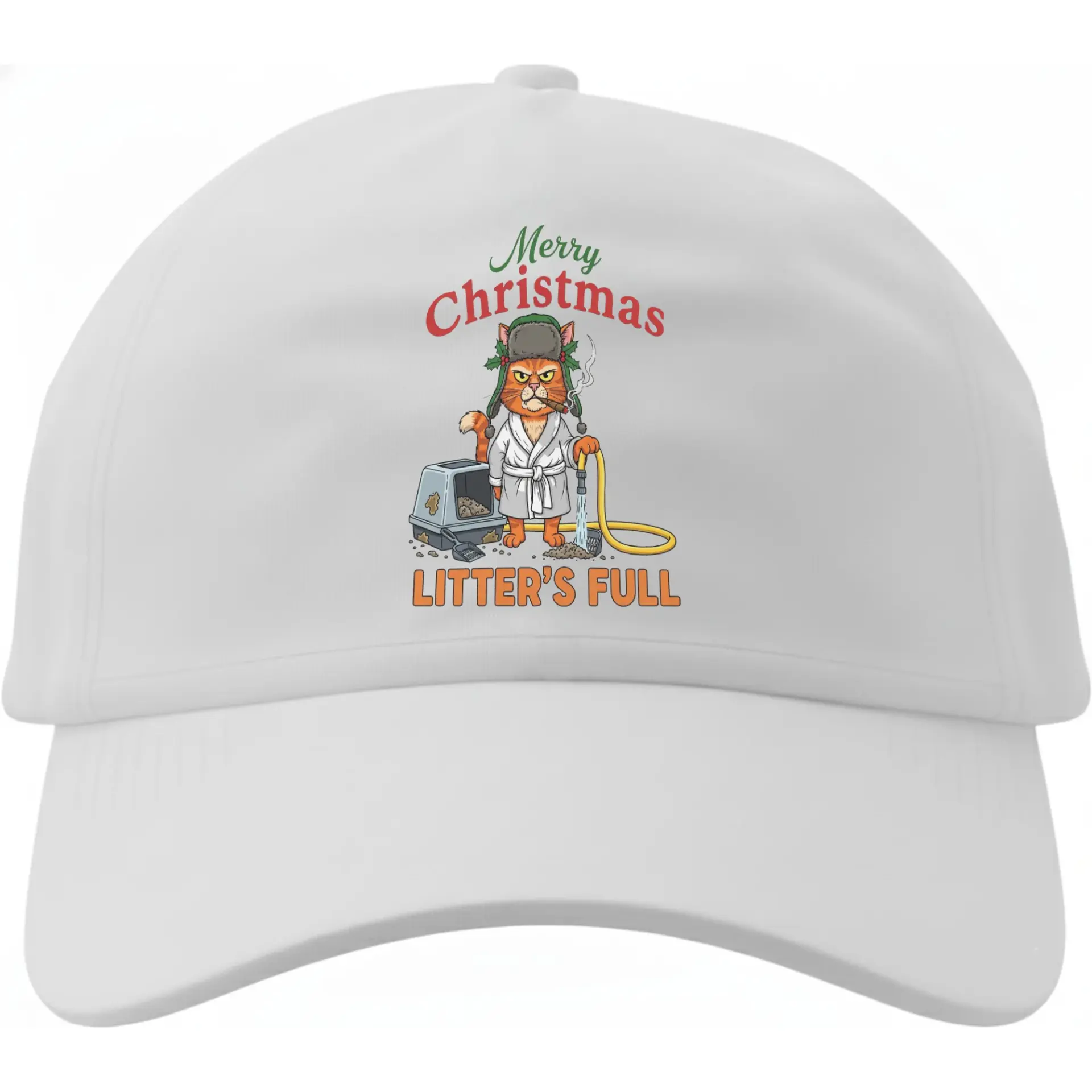 Baseball Cap Funny Christmas Cat Graphic Hat Holiday Humorous Gift Low Profile Structured Cotton Dad Hat for Adults