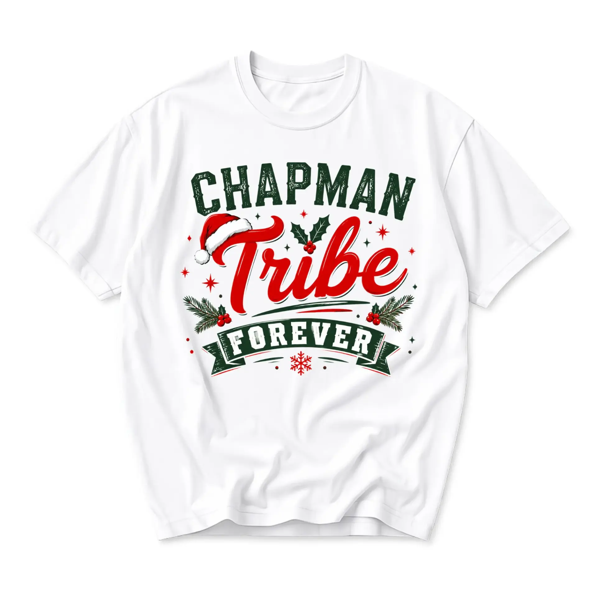 Graphic Tee Chapman Tribe Forever Christmas Holiday Unisex Casual Crew Neck T-Shirt Short Sleeve Cotton Top