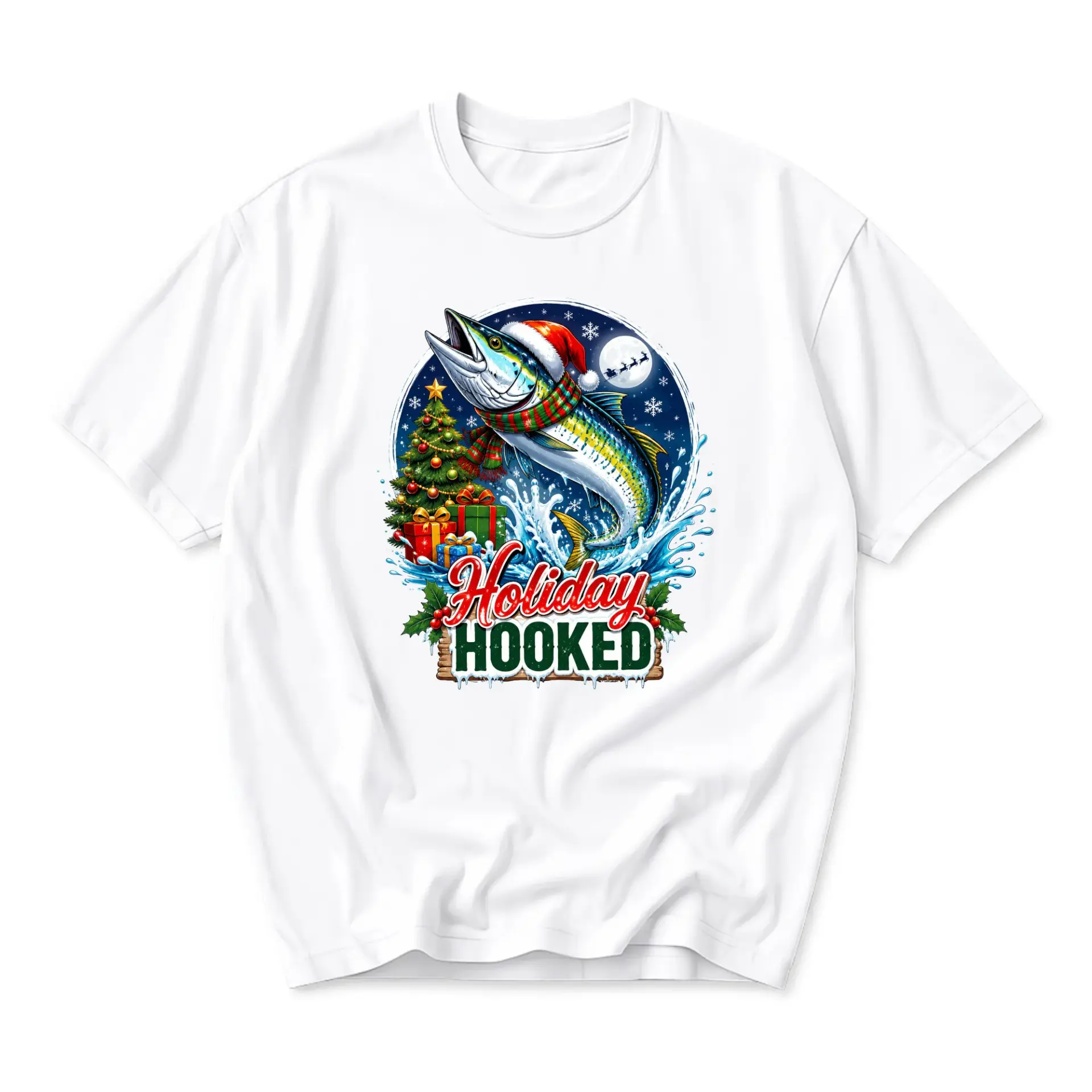 Graphic Tee Holiday Fishing Unisex Shirt for Seasonal Celebration Casual