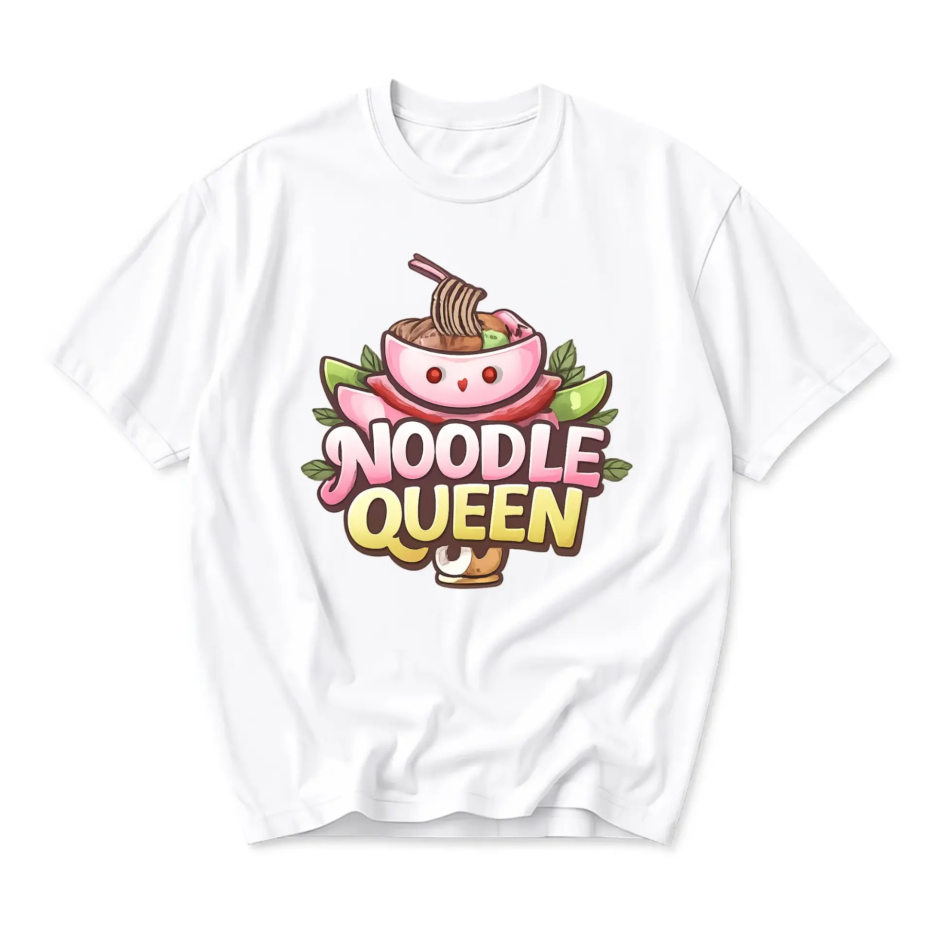 Graphic Tee Noodle Queen Ramen Lover Design Unisex Casual Crew Neck