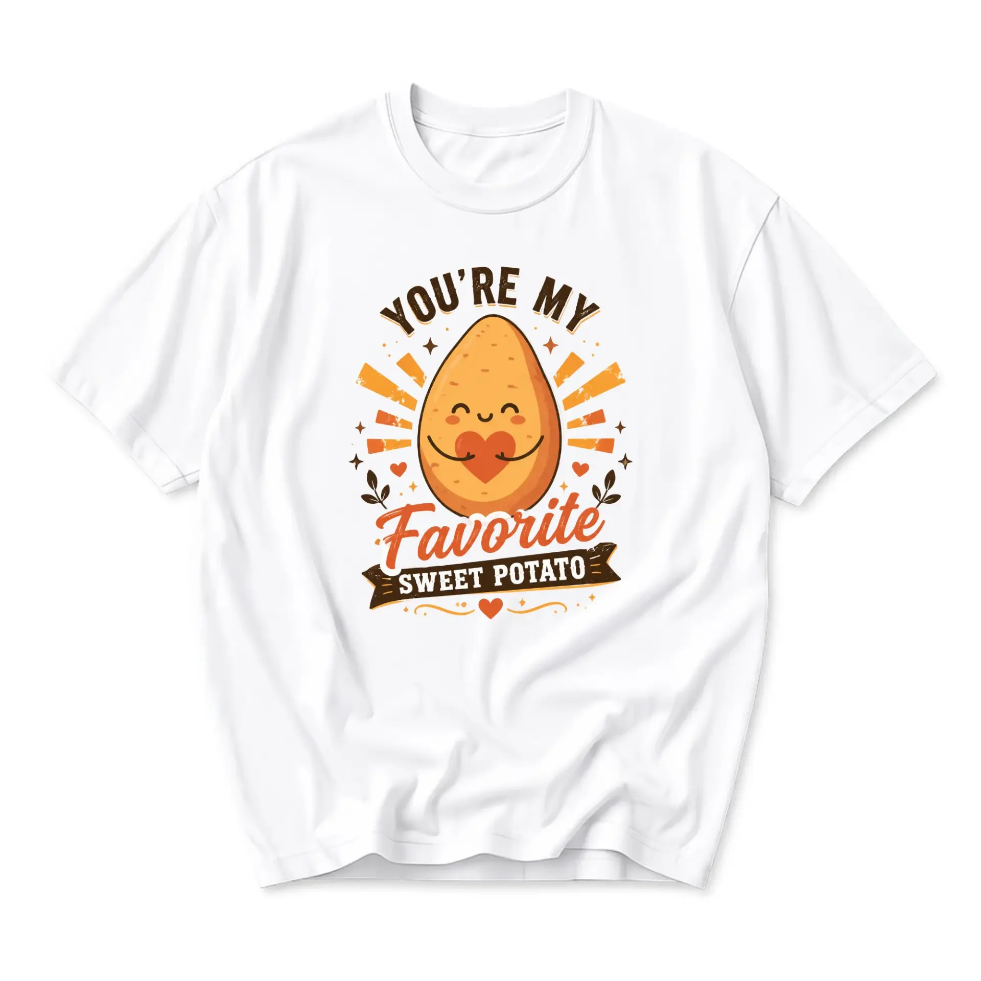 Funny Shirt You Are My Favorite Sweet Potato Graphic Tee Unisex Crew Neck Soft Cotton Casual Everyday Apparel White