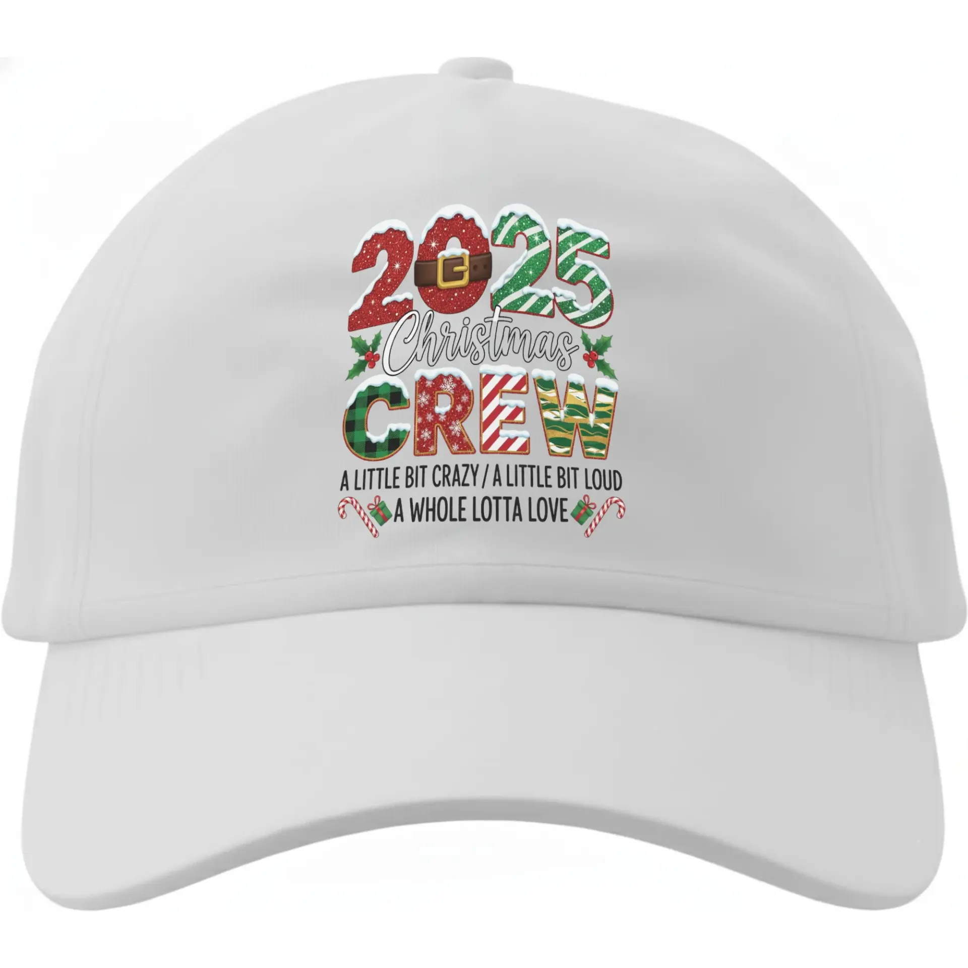 Baseball Cap Christmas Crew Holiday Themed Graphic Hat with Festive Seasonal Print for Casual Daily Wear and Parties