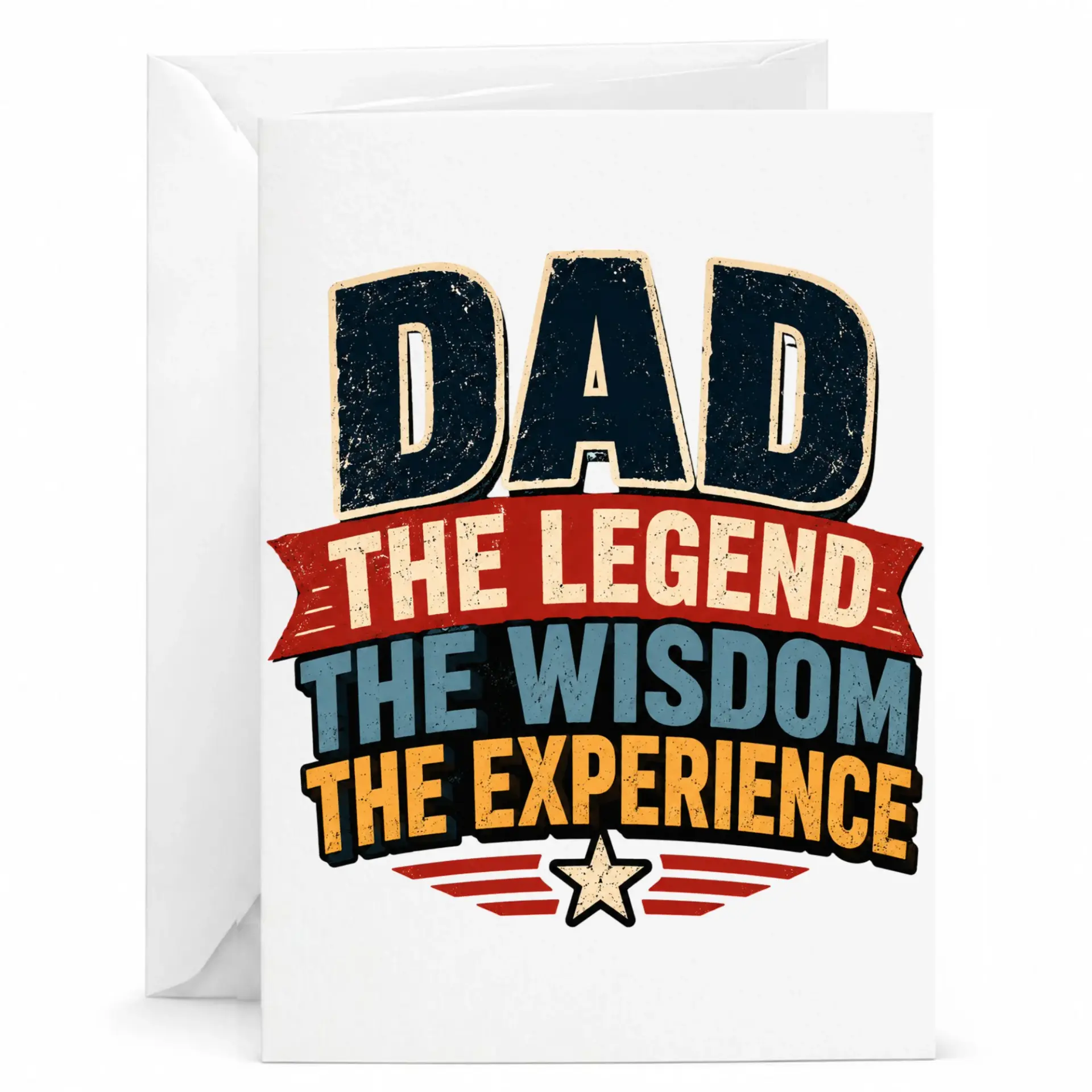 Greeting Card Dad the Legend Graphic Appreciation Stationery Gift for Father