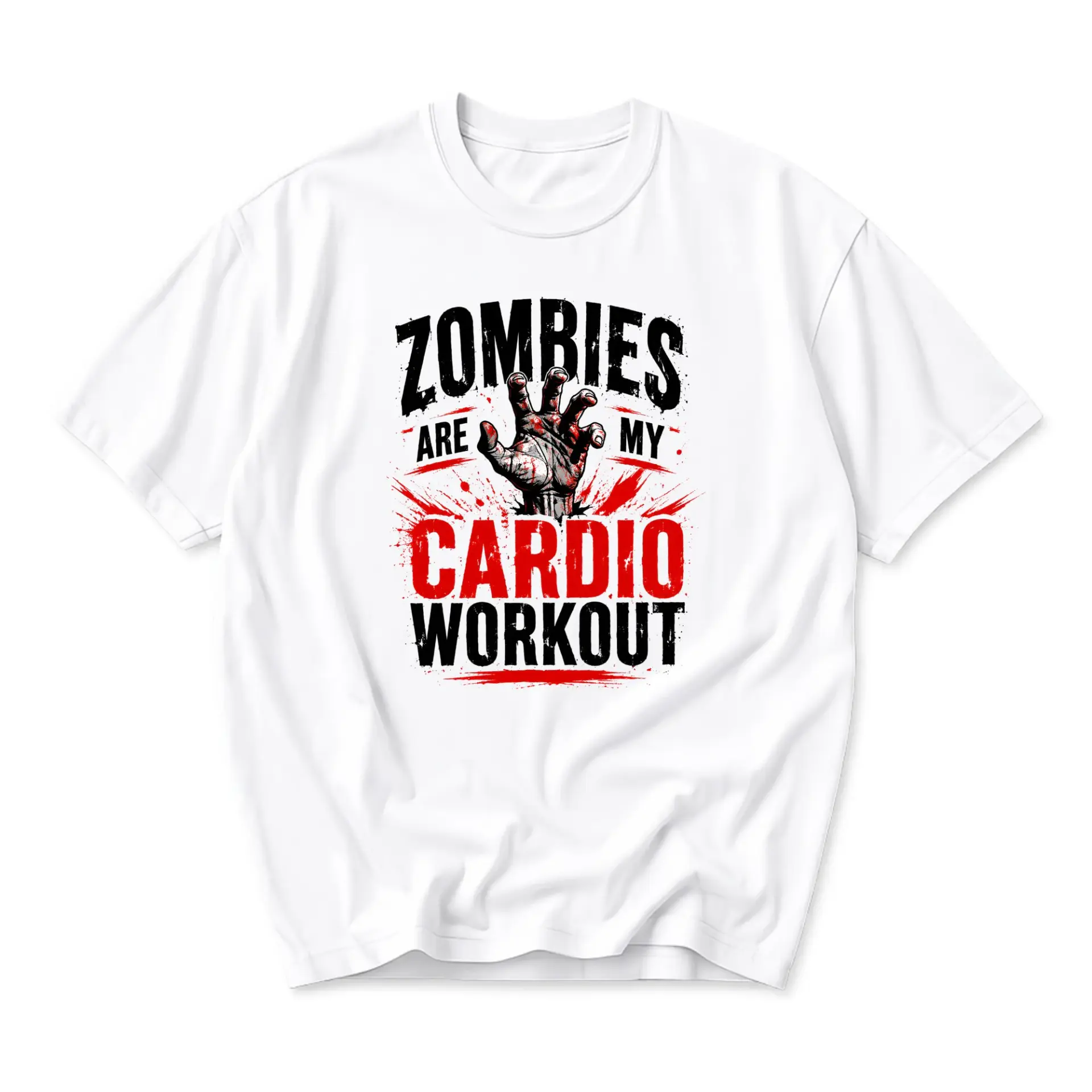 Funny Shirt Zombies Are My Cardio Workout Unisex Graphic Printed T-Shirt Casual Everyday Apparel Cotton Blend Tee