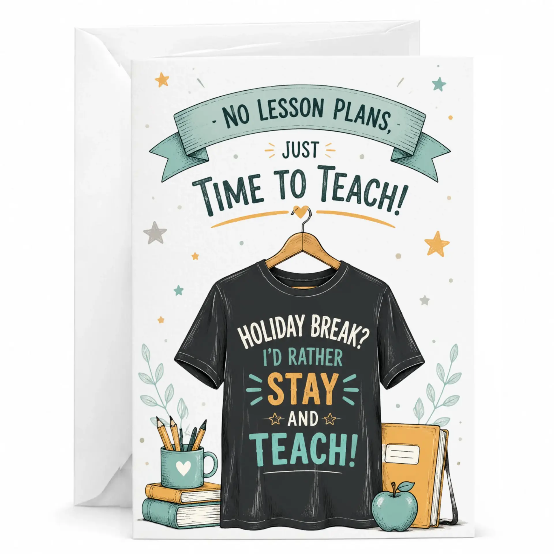 Greeting Card No Lesson Plans Just Time to Teach Funny Professional Appreciation Note for Educator Instruction Staff